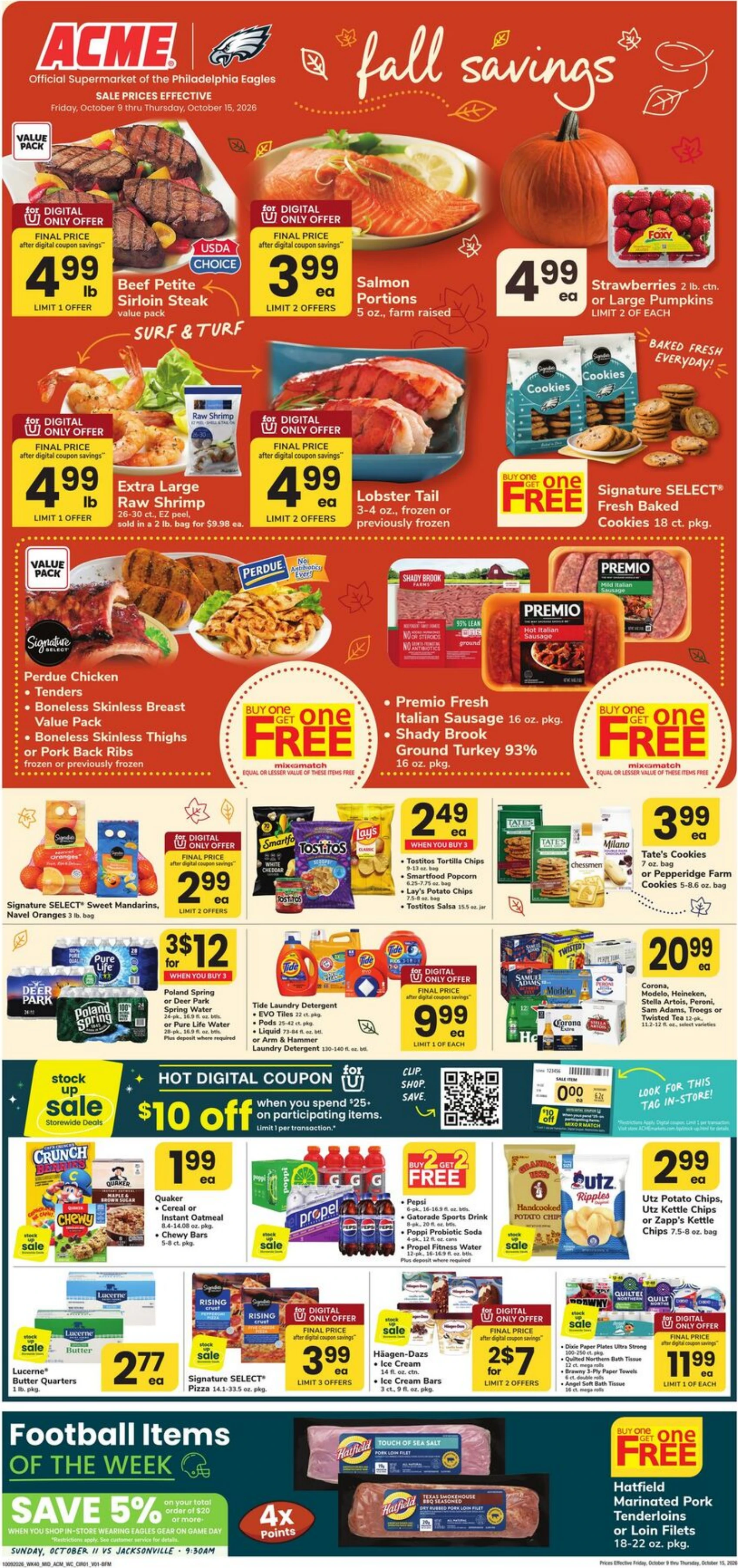 Acme Markets Page 1 of 4, weekly ad for Oct 9 - Oct 15, 2026