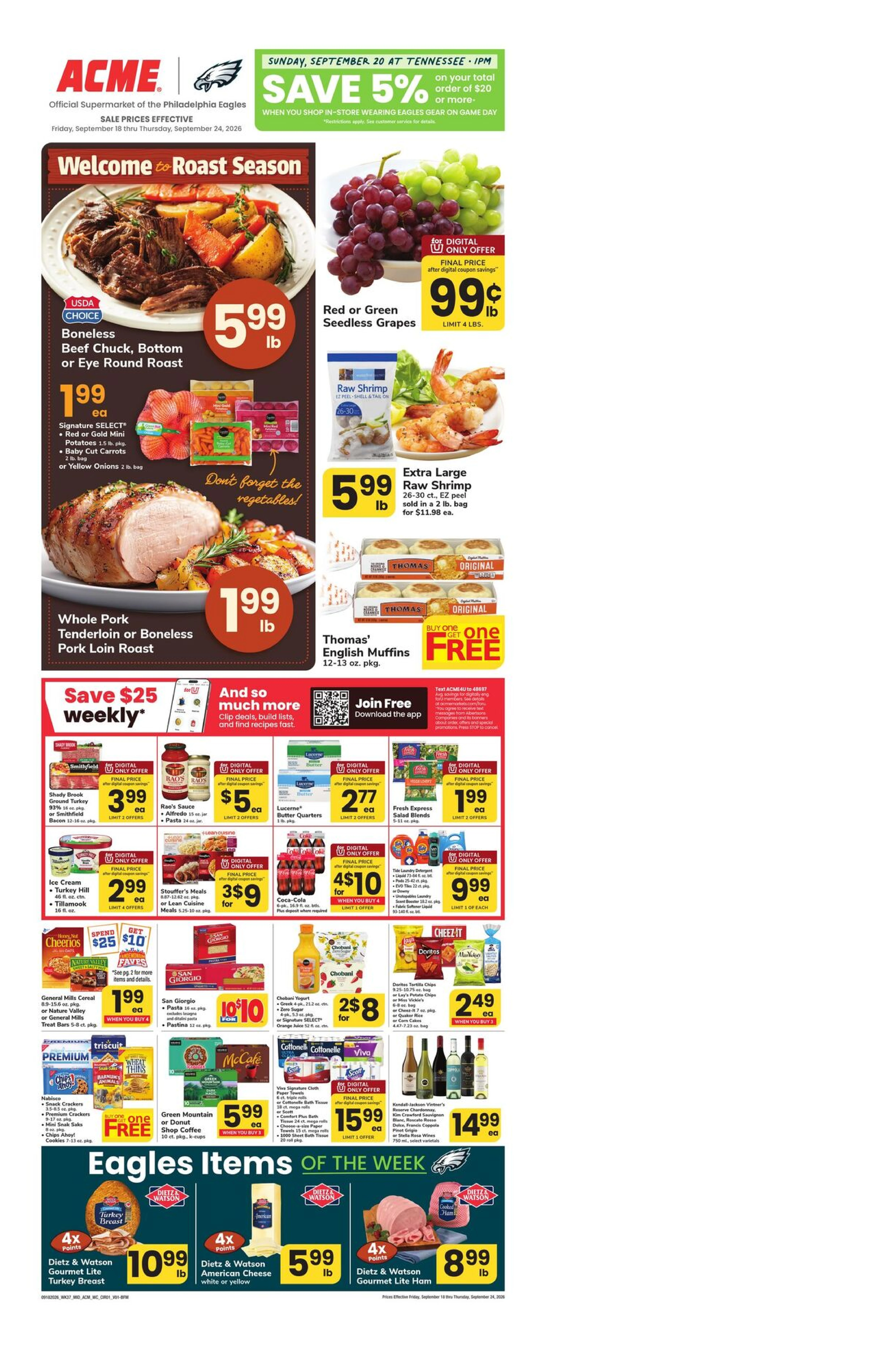 Acme Markets weekly ad flyer, Sep18 – Sep24, 2026