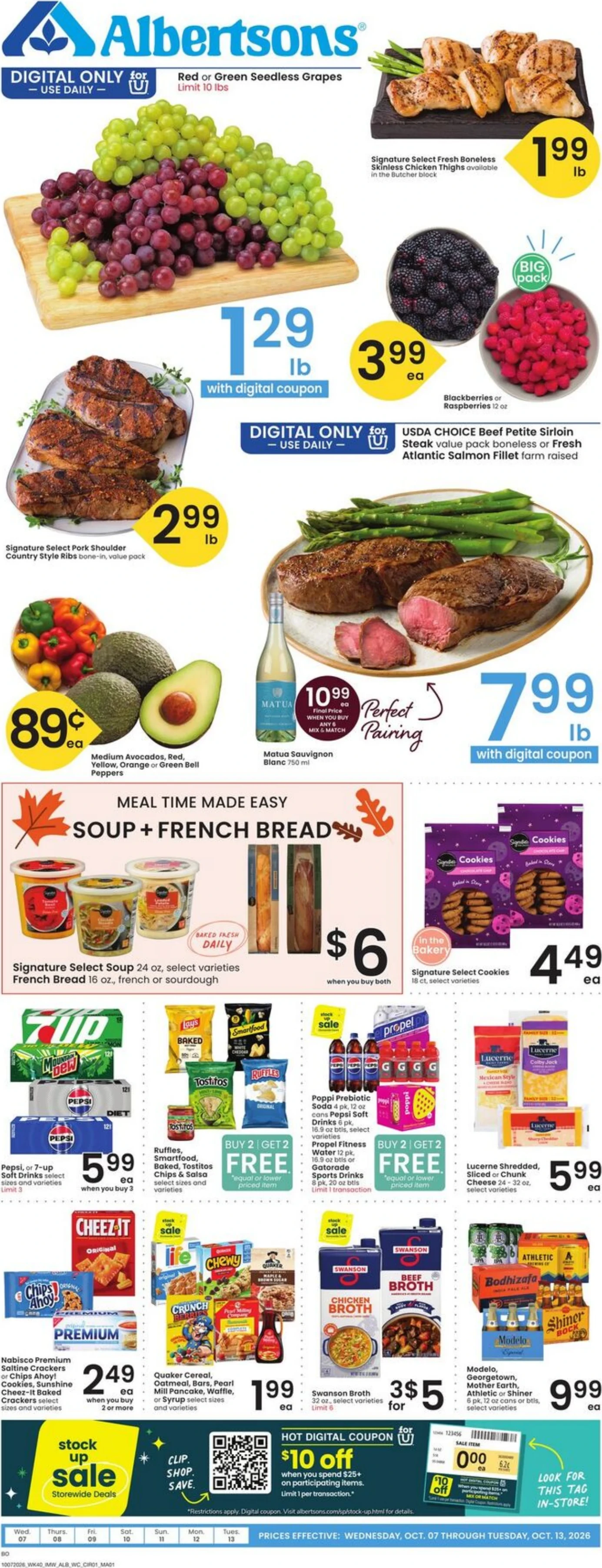 Albertsons Page 1 of 8, weekly ad for Oct 7 - Oct 13, 2026