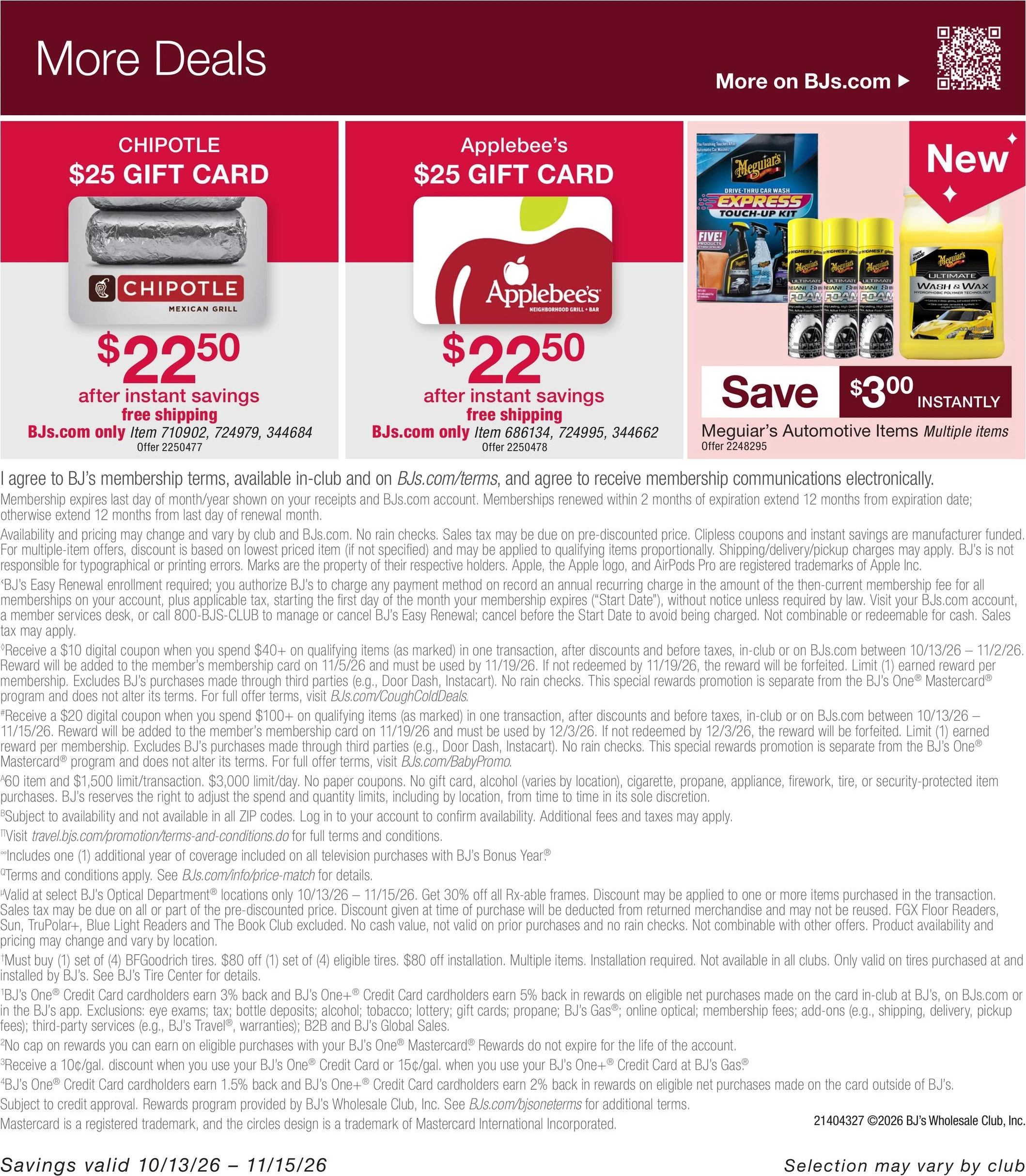 BJ's Wholesale Club Page 42 of 46, weekly ad for Oct 13 - Nov 15, 2026