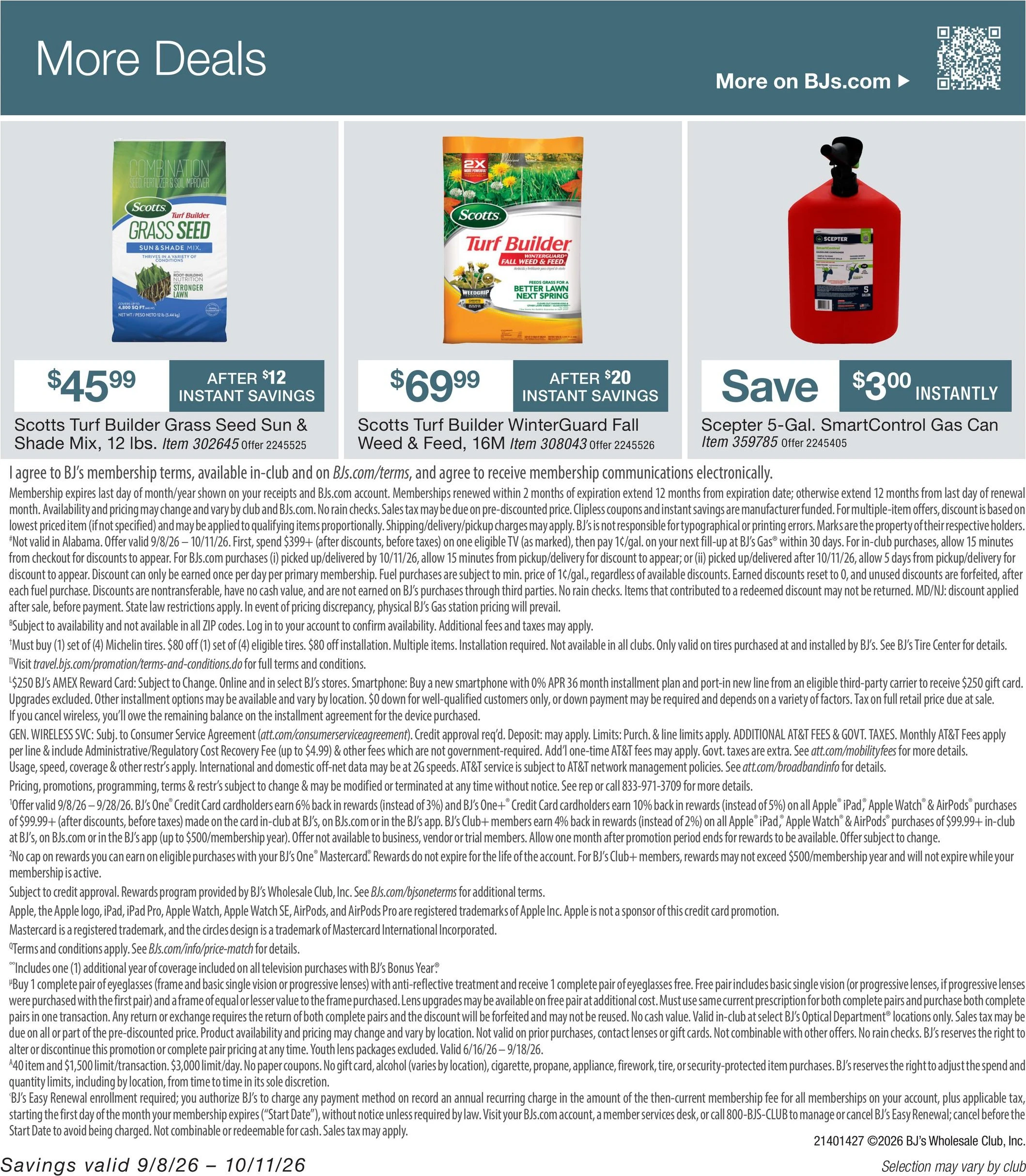 BJ's Wholesale Club Page 50 of 54, weekly ad for Sep 8 - Oct 11, 2026