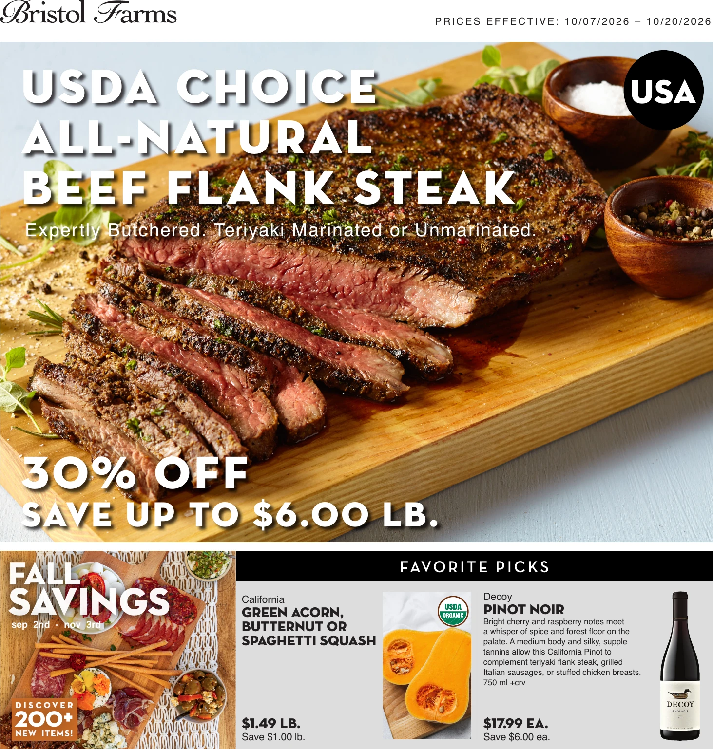 Bristol Farms Page 1 of 7, weekly ad for Oct 7 - Oct 20, 2026