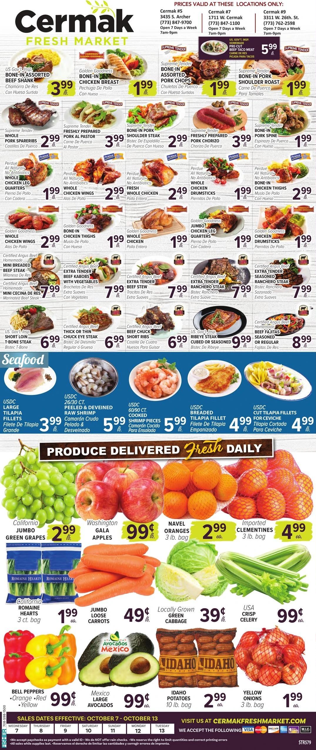 Cermak Fresh Market Page 1 of 2, weekly ad for Oct 7 - Oct 13, 2026
