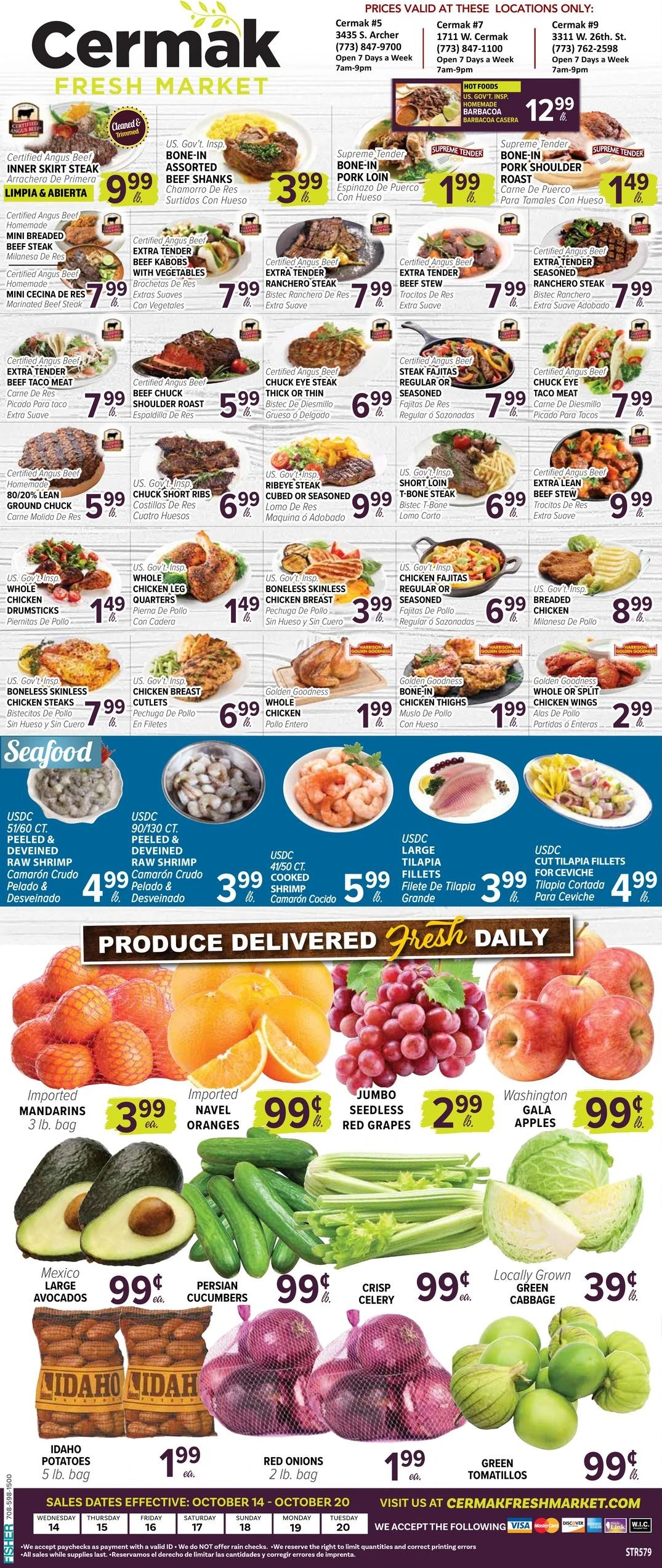 Cermak Fresh Market Page 1 of 2, weekly ad for Oct 14 - Oct 20, 2026