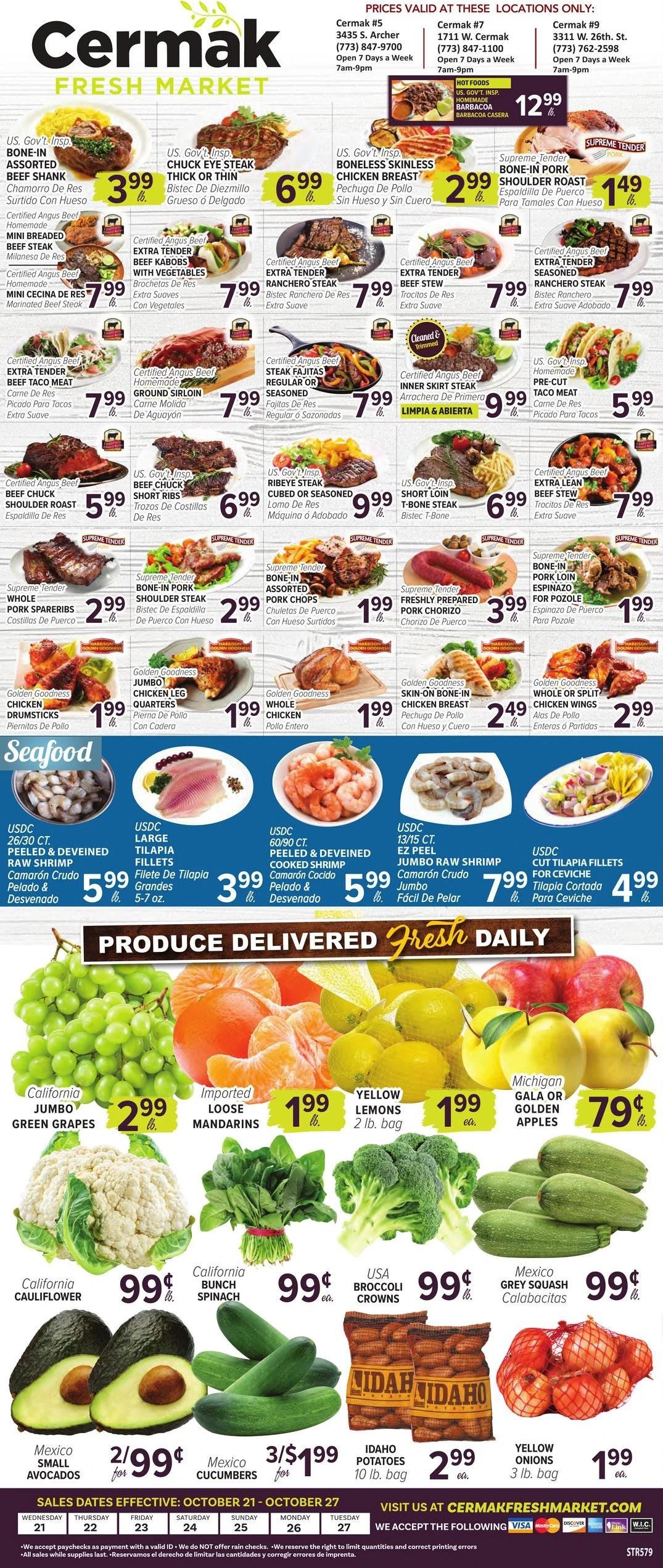 Cermak Fresh Market Page 1 of 2, weekly ad for Oct 21 - Oct 27, 2026
