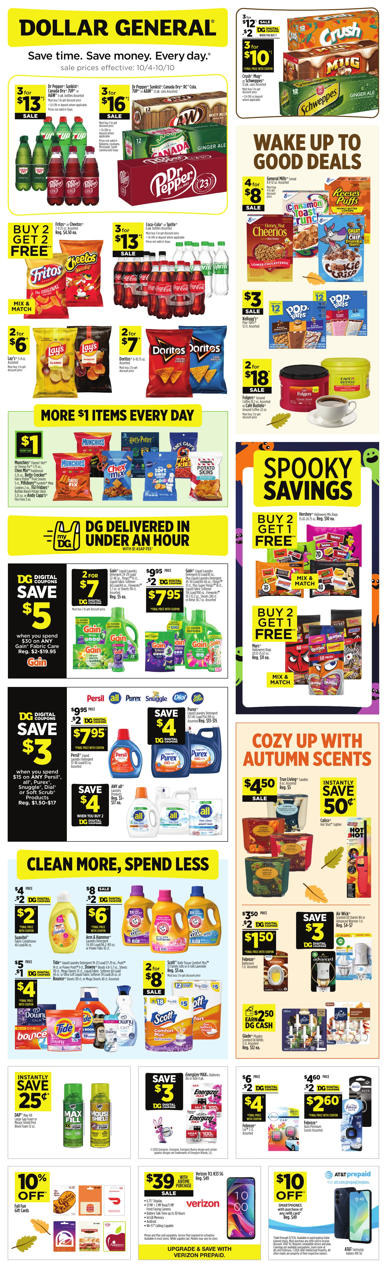 Dollar General Page 1 of 15, weekly ad for Oct 4 - Oct 10, 2026