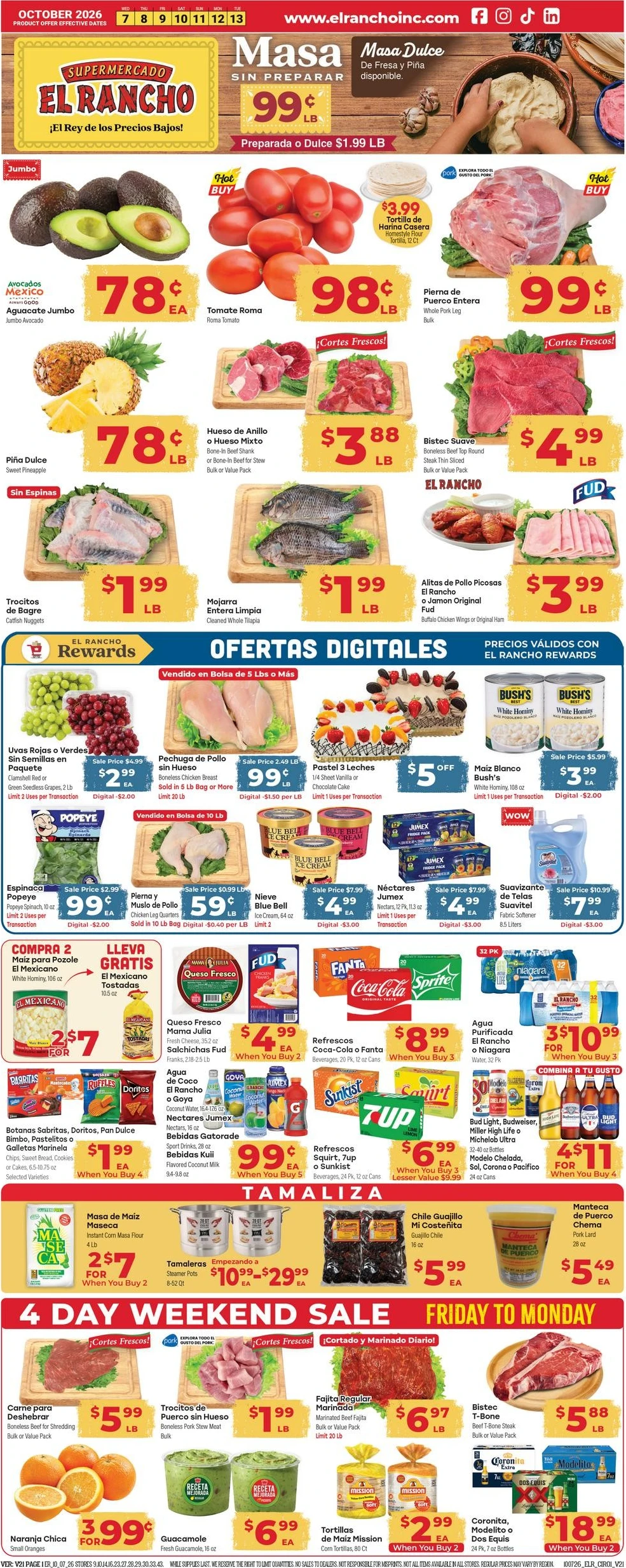 El Rancho Page 1 of 4, weekly ad for Oct 7 - Oct 13, 2026
