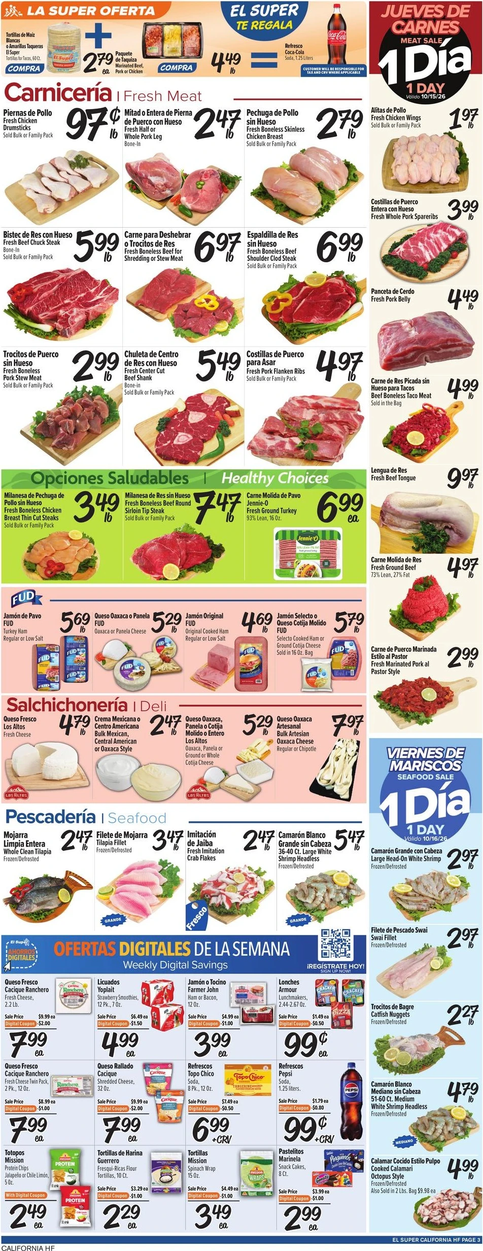 El Super Page 3 of 4, weekly ad for Oct 14 - Oct 20, 2026