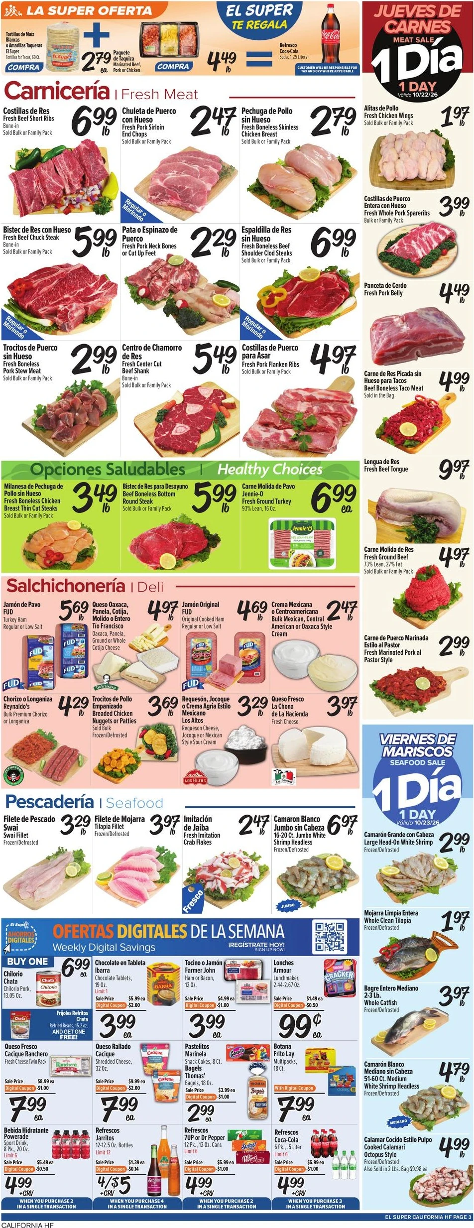 El Super Page 3 of 4, weekly ad for Oct 21 - Oct 27, 2026