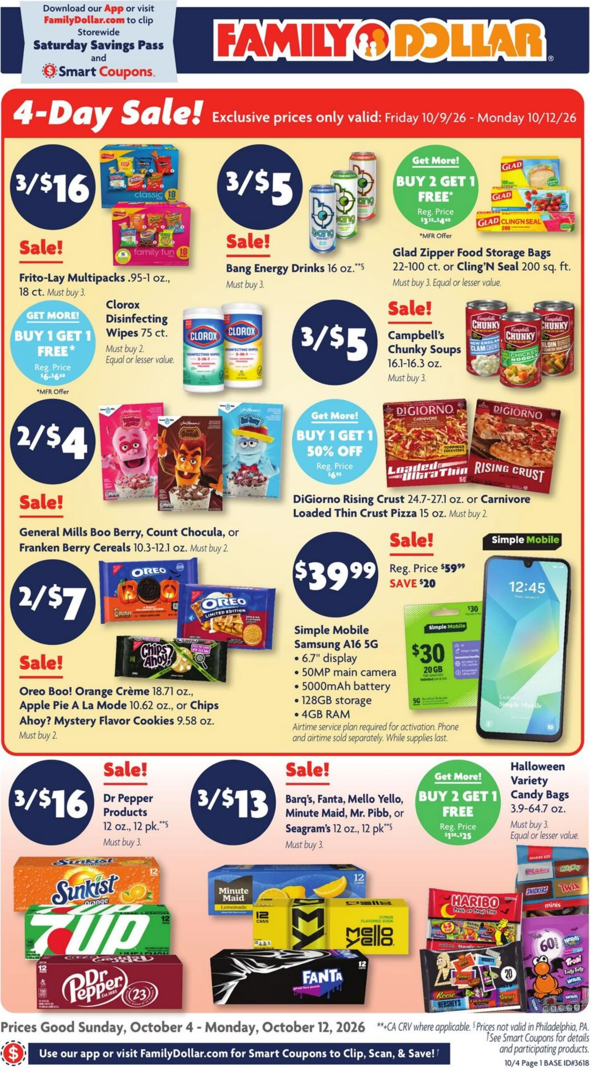 Family Dollar Page 1 of 13, weekly ad for Oct 4 - Oct 12, 2026