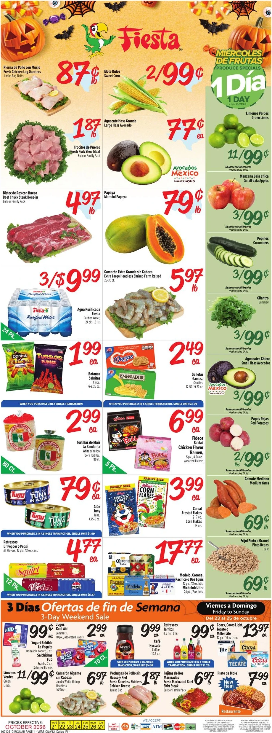 Fiesta Mart Page 1 of 4, weekly ad for Oct 21 - Oct 27, 2026