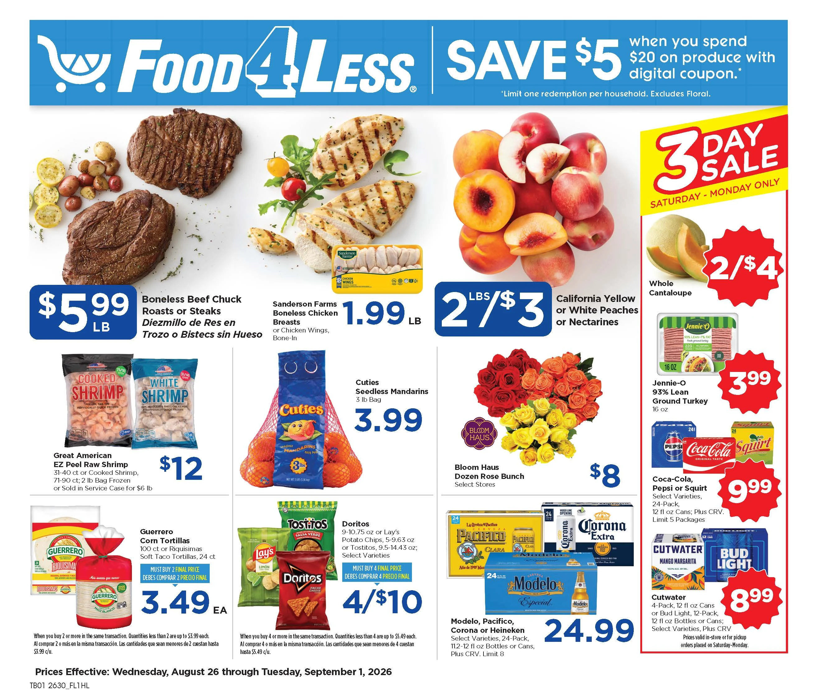 Food 4 Less weekly ad flyer, Aug26 – Sep02, 2026