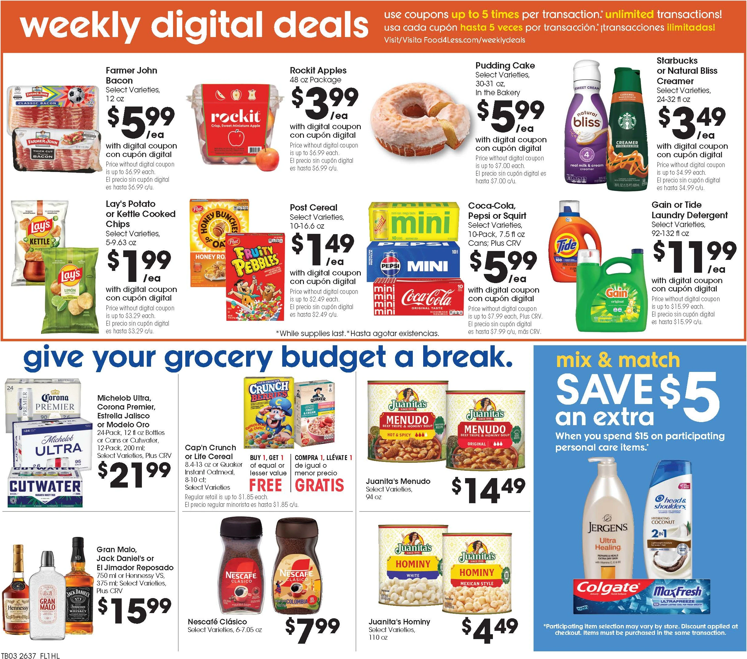Food 4 Less Page 4 of 9, weekly ad for Oct 14 - Oct 20, 2026
