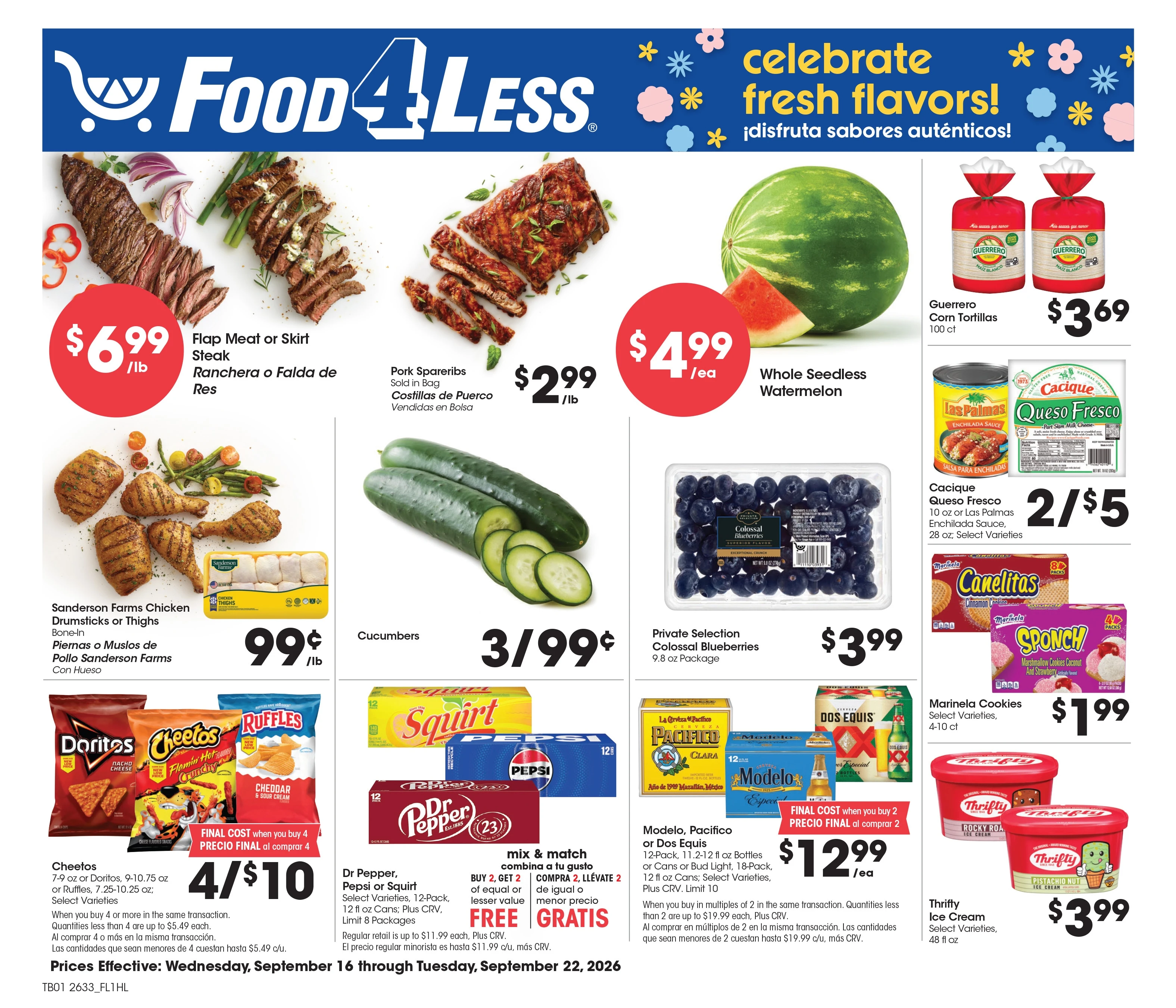 Food 4 Less Page 1 of 7, weekly ad for Sep 16 - Sep 23, 2026
