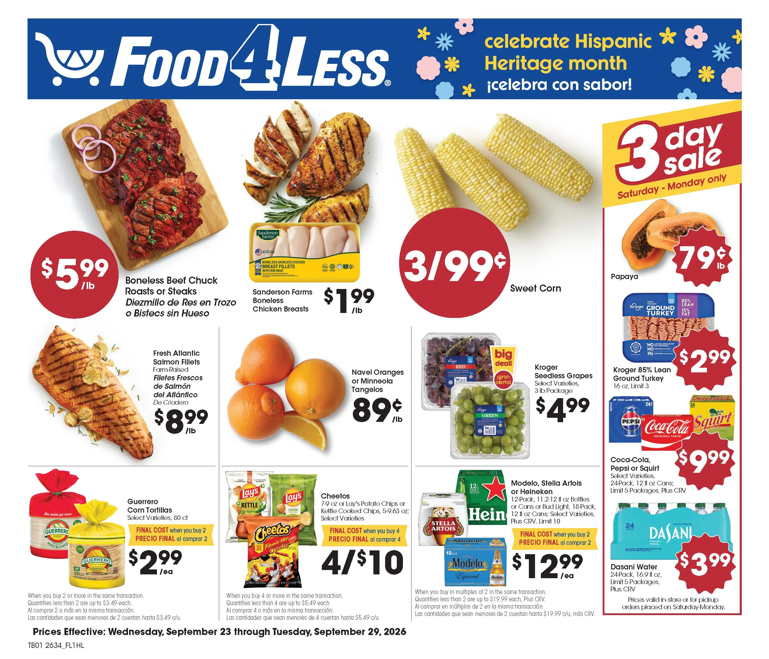 Food 4 Less Page 1 of 8, weekly ad for Sep 23 - Sep 30, 2026