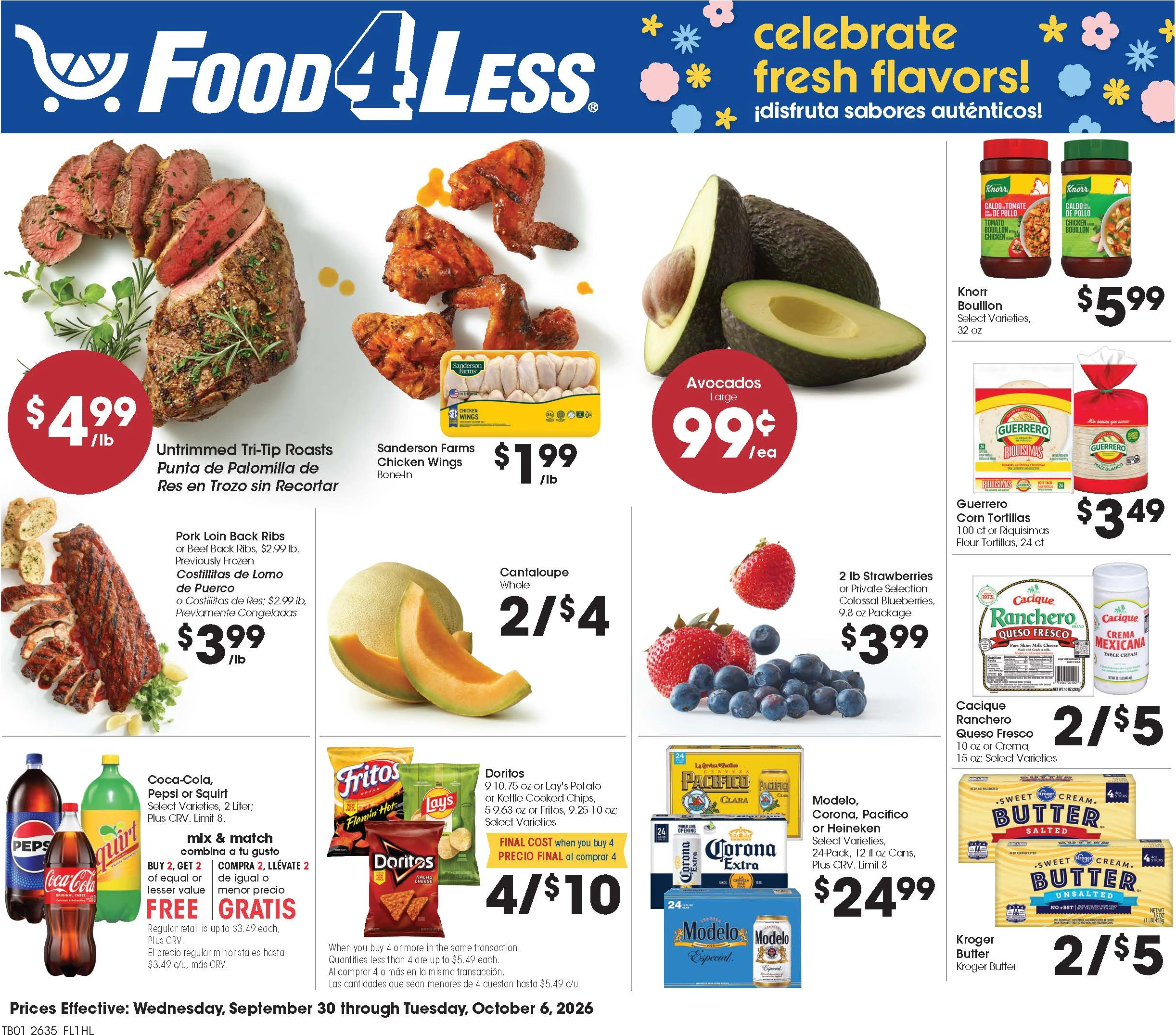 Food 4 Less Page 1 of 10, weekly ad for Sep 30 - Oct 6, 2026