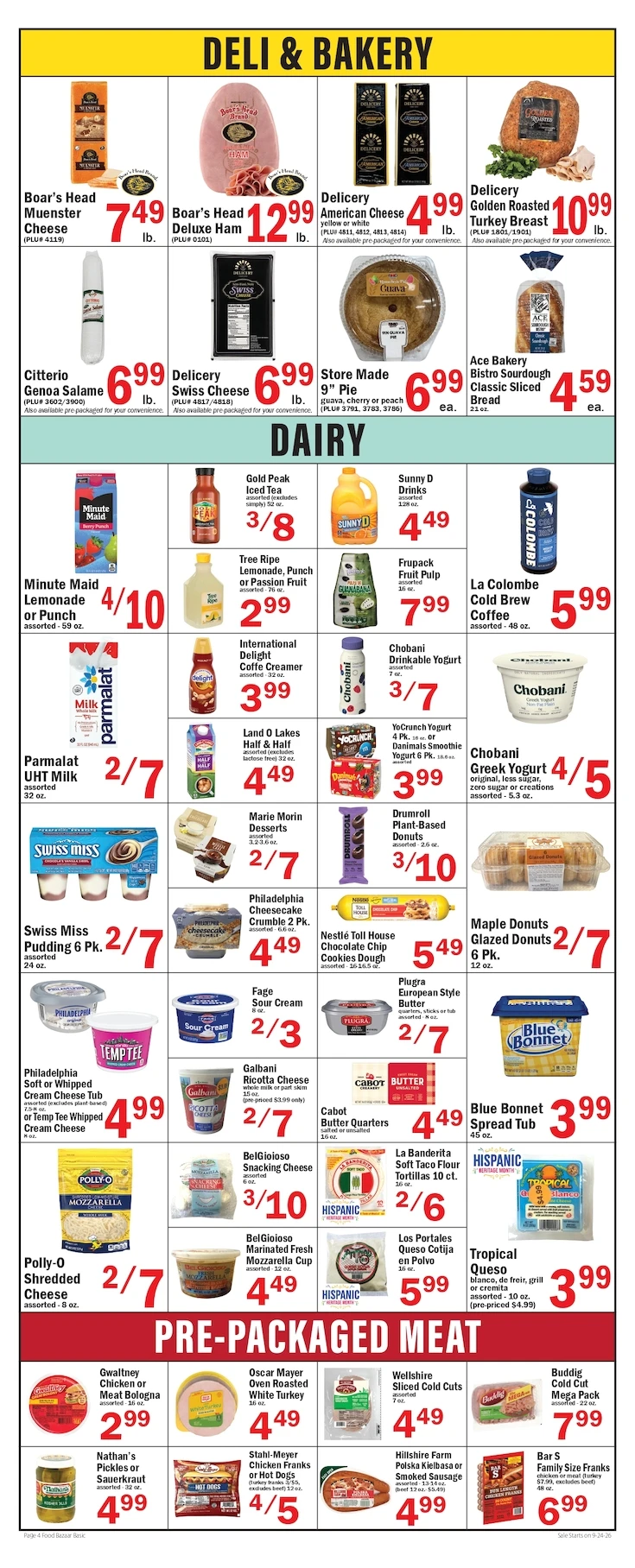Food Bazaar Page 4 of 6, weekly ad for Sep 24 - Sep 30, 2026
