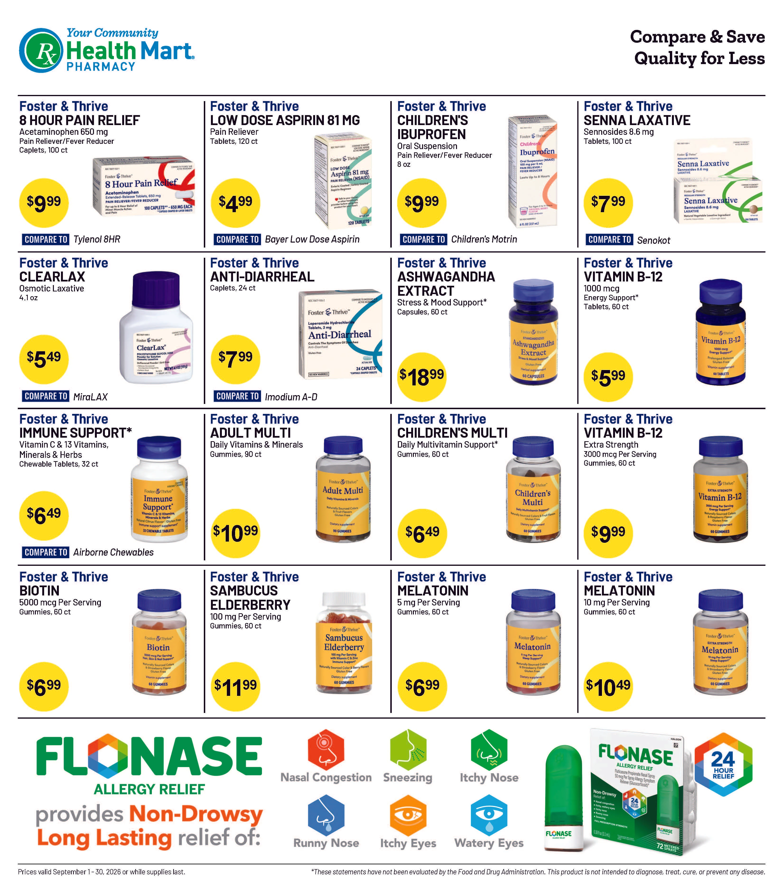 Health Mart Pharmacy Page 2 of 2, weekly ad for Sep 1 - Sep 30, 2026