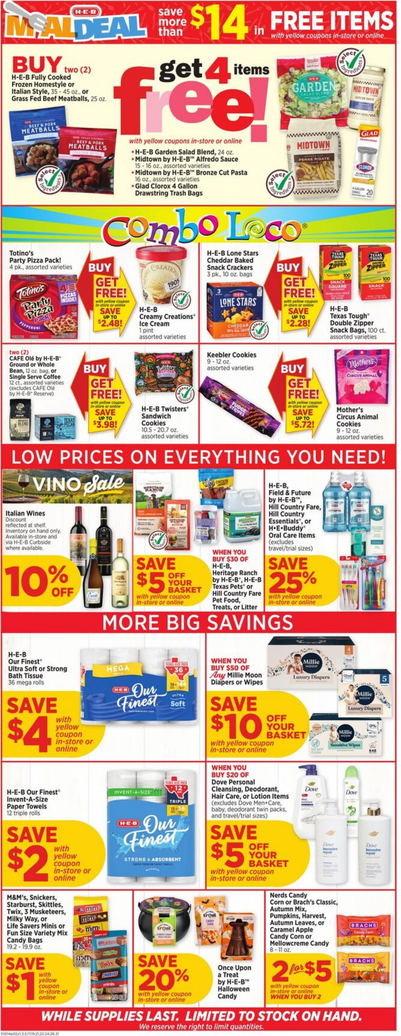 H-E-B Page 2 of 3, weekly ad for Oct 14 - Oct 20, 2026
