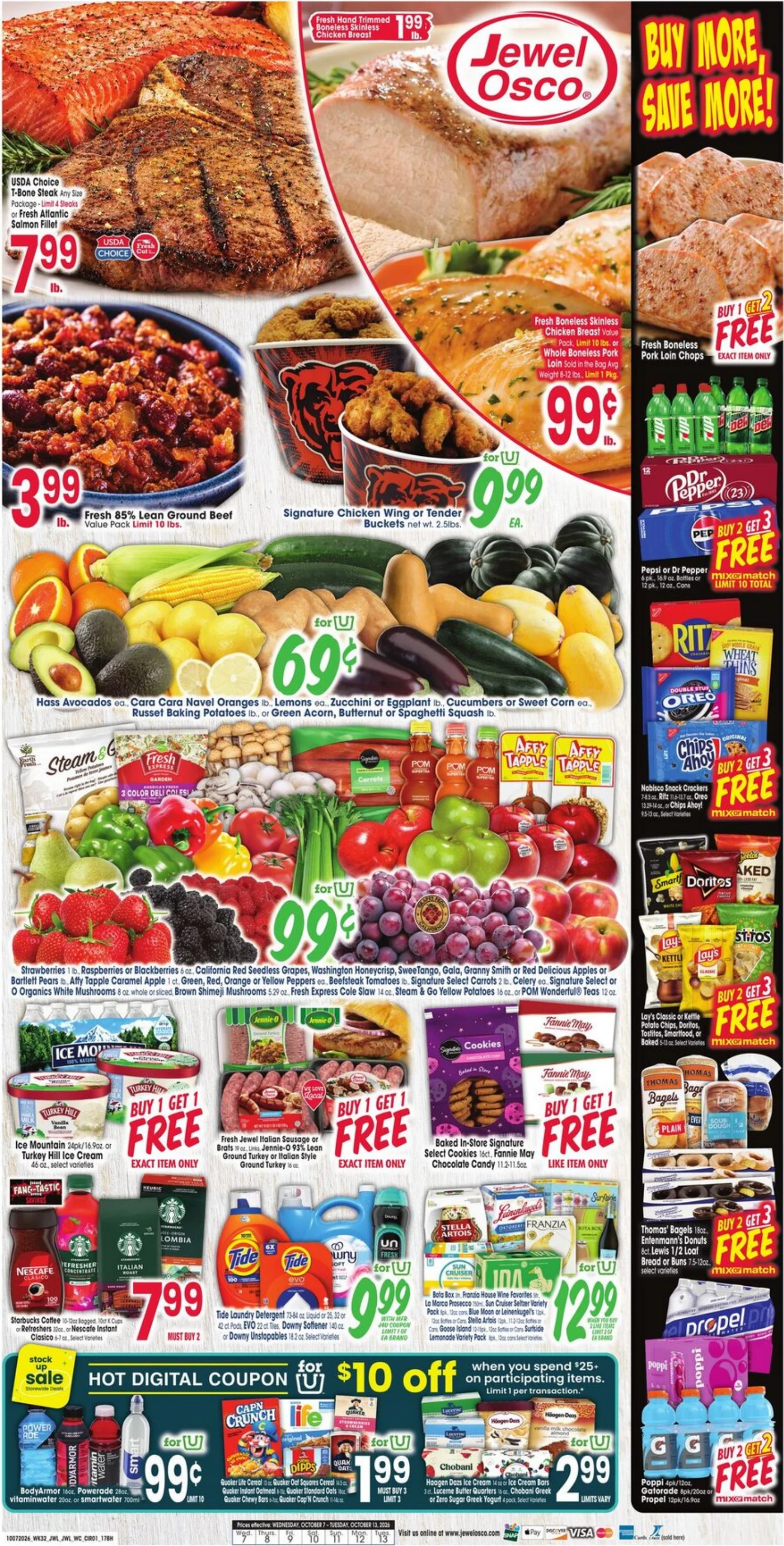 Jewel-Osco Page 1 of 10, weekly ad for Oct 7 - Oct 13, 2026
