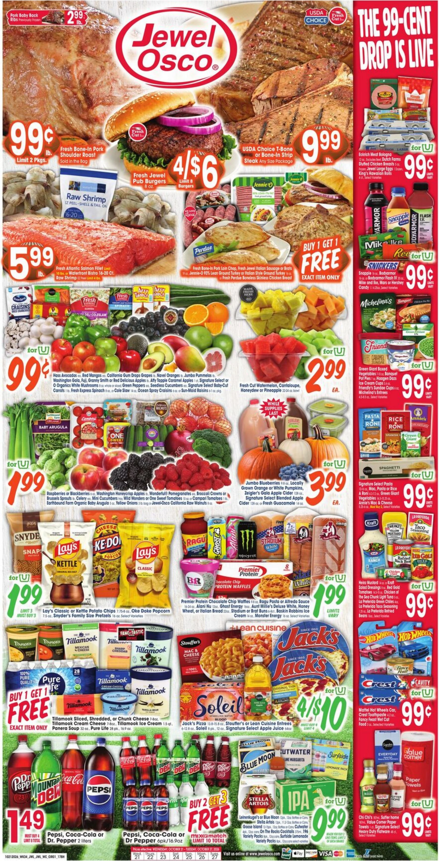 Jewel-Osco Page 1 of 10, weekly ad for Oct 21 - Oct 27, 2026