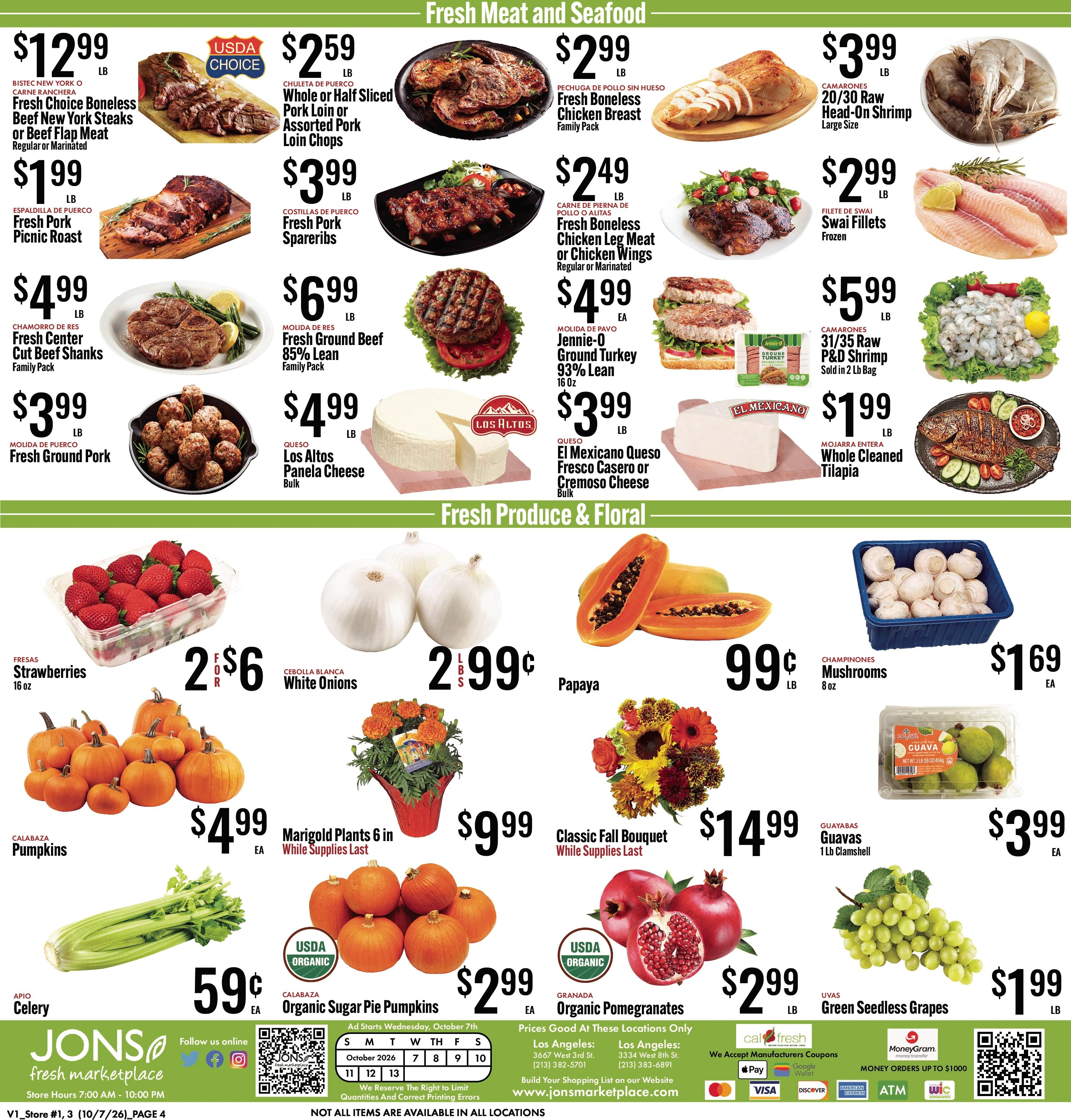 JONS Fresh Marketplace Page 4 of 6, weekly ad for Oct 7 - Oct 13, 2026