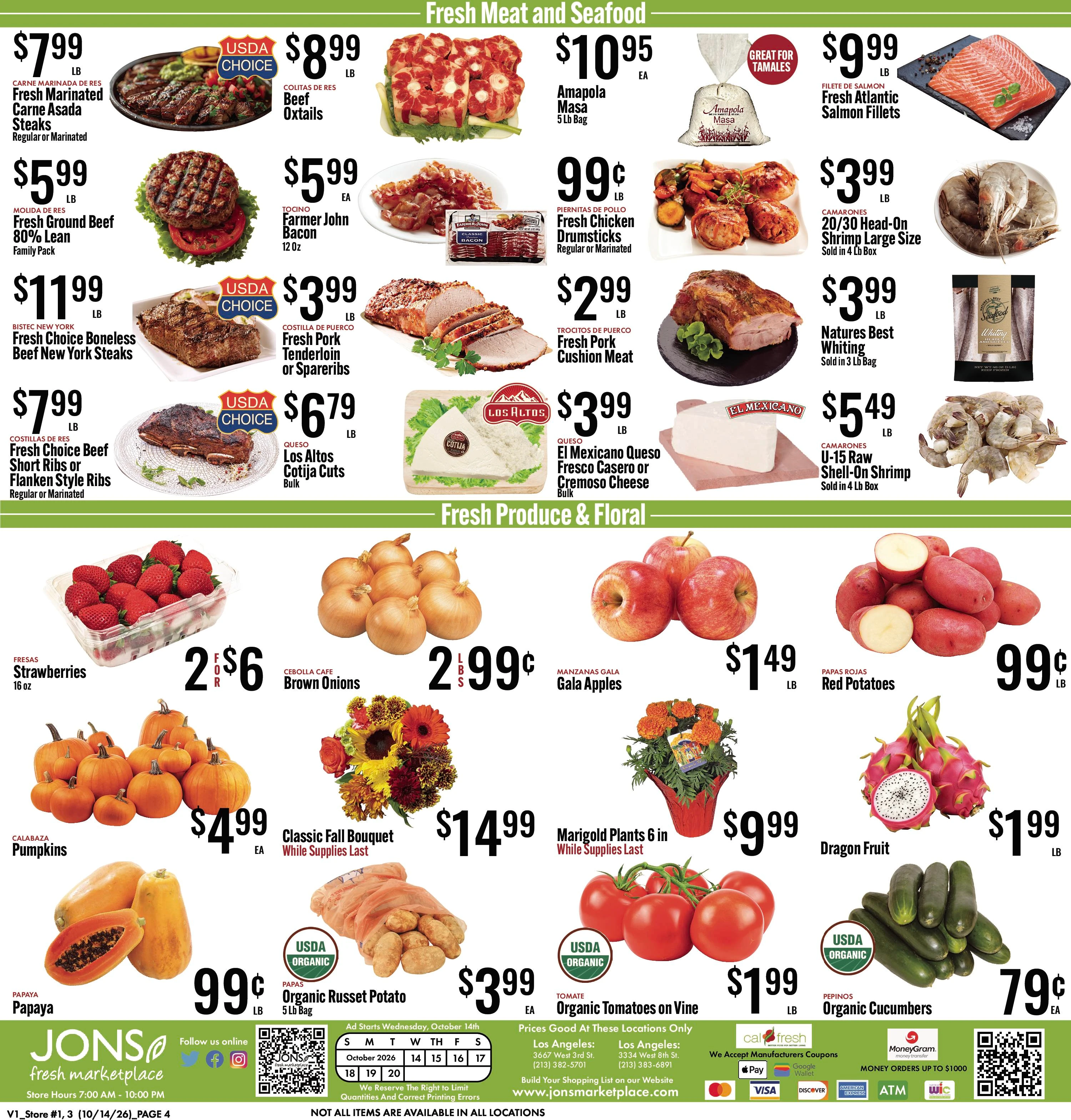 JONS Fresh Marketplace Page 4 of 6, weekly ad for Oct 14 - Oct 20, 2026