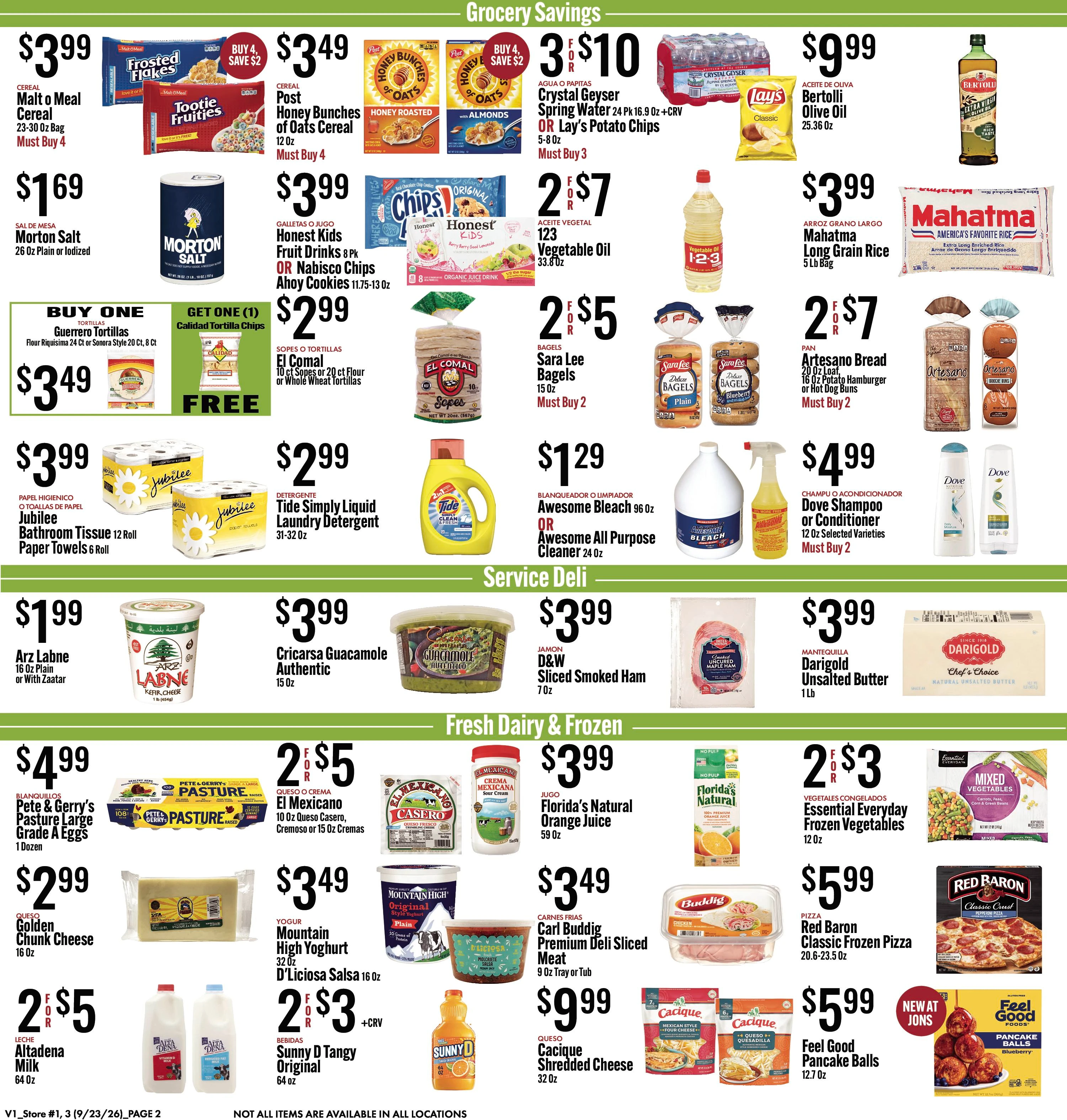 JONS Fresh Marketplace Page 2 of 4, weekly ad for Sep 23 - Sep 29, 2026