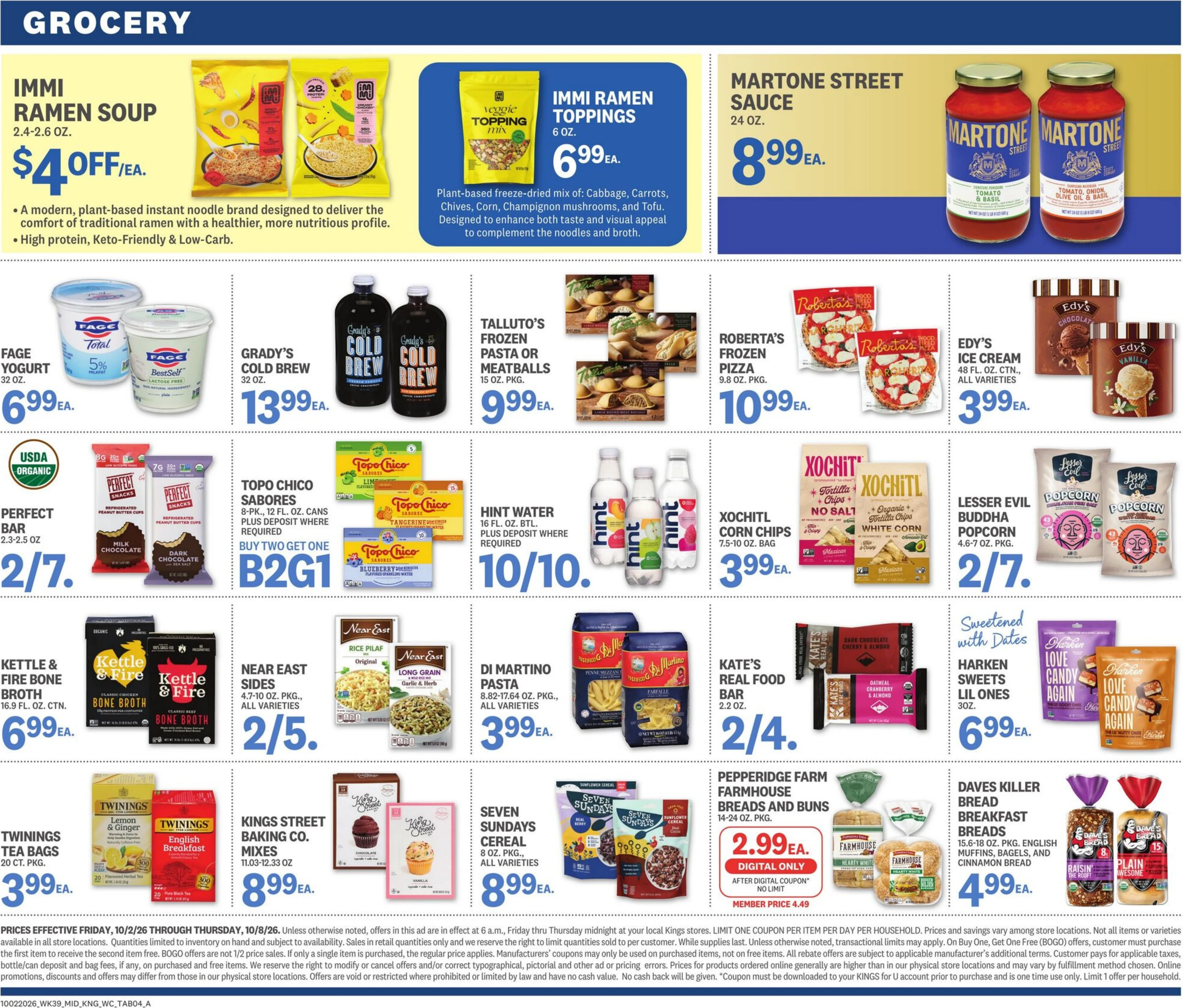 Kings Food Markets Page 4 of 4, weekly ad for Oct 2 - Oct 8, 2026
