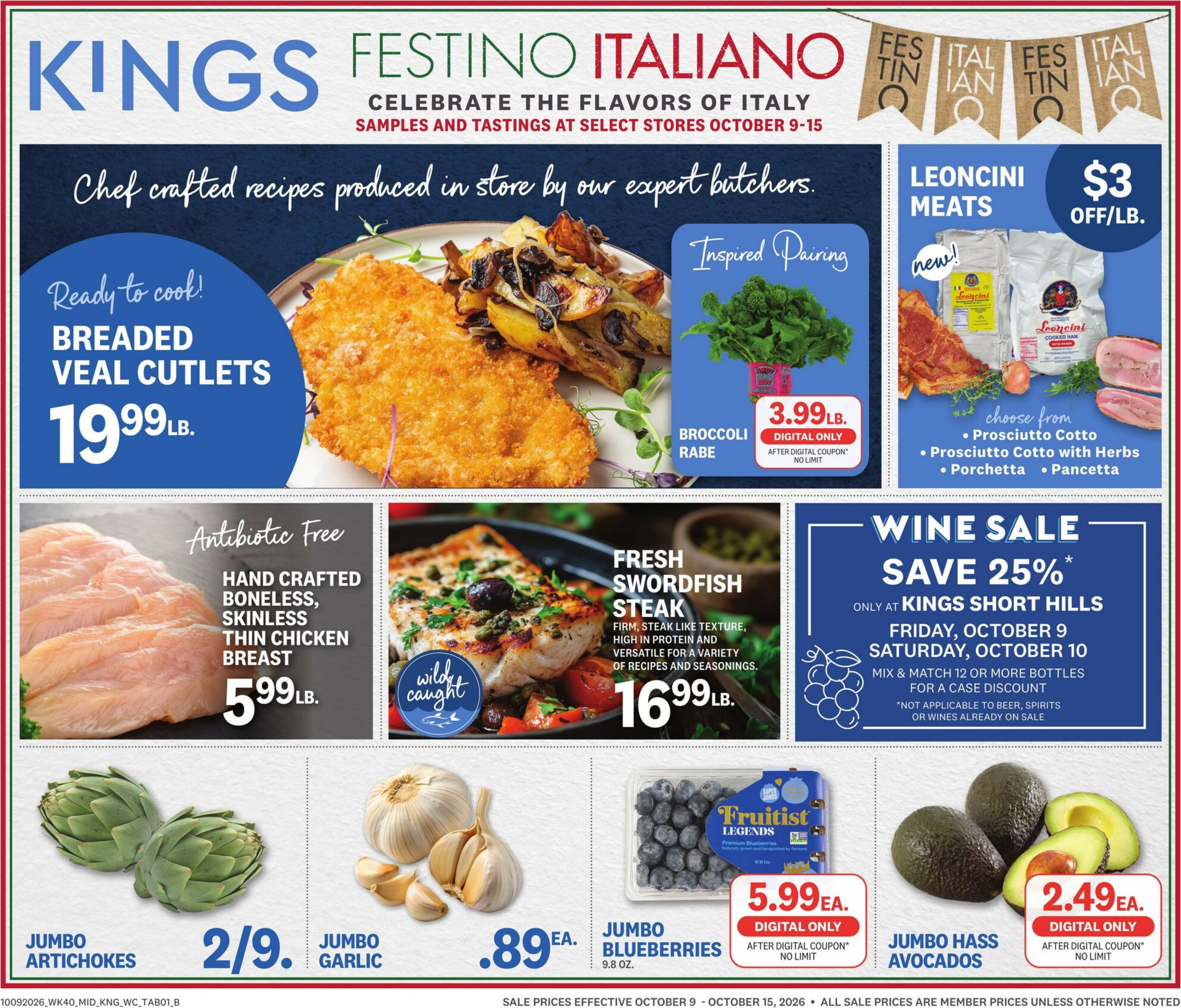 Kings Food Markets Page 1 of 4, weekly ad for Oct 9 - Oct 15, 2026