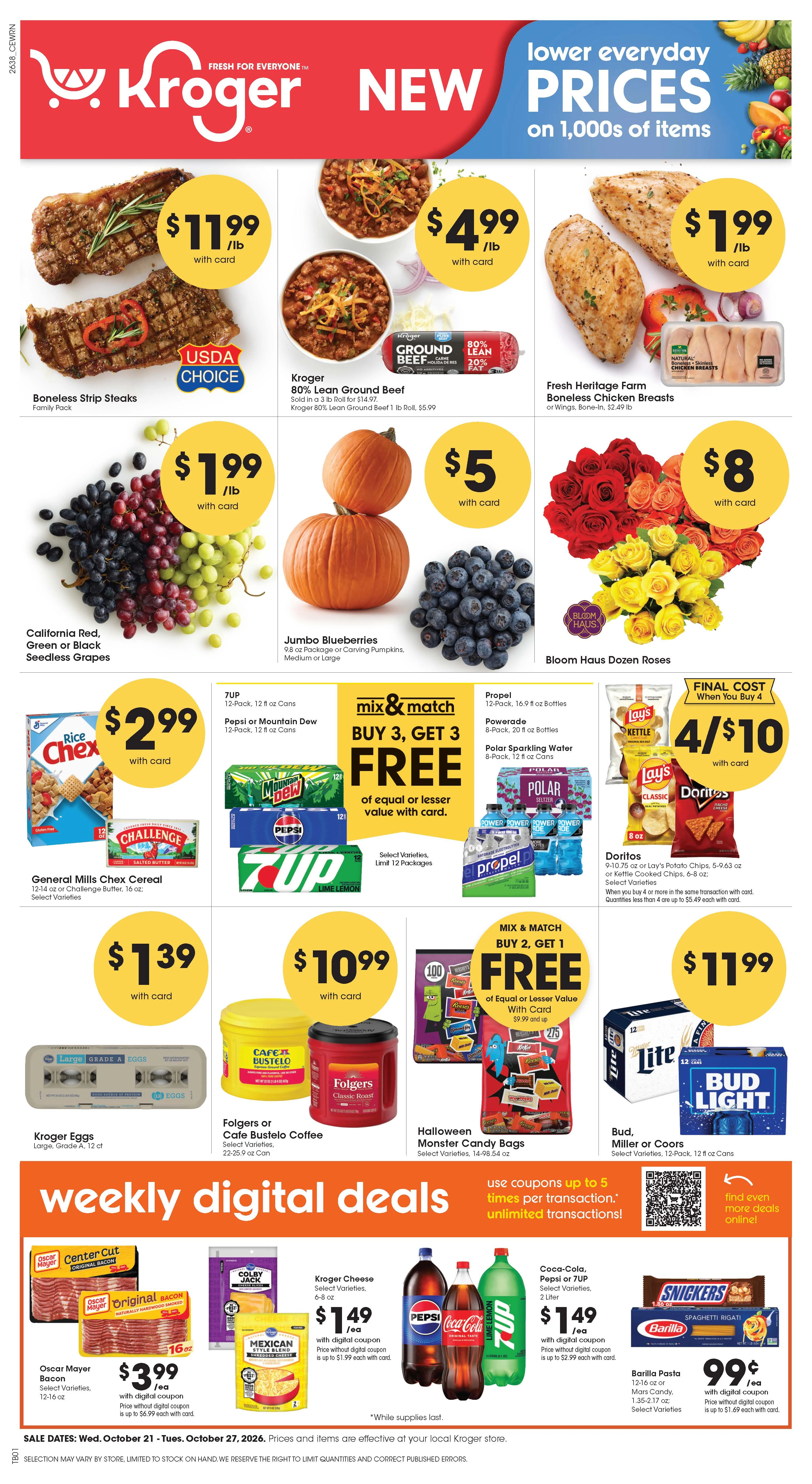 Kroger Page 1 of 16, weekly ad for Oct 21 - Oct 28, 2026