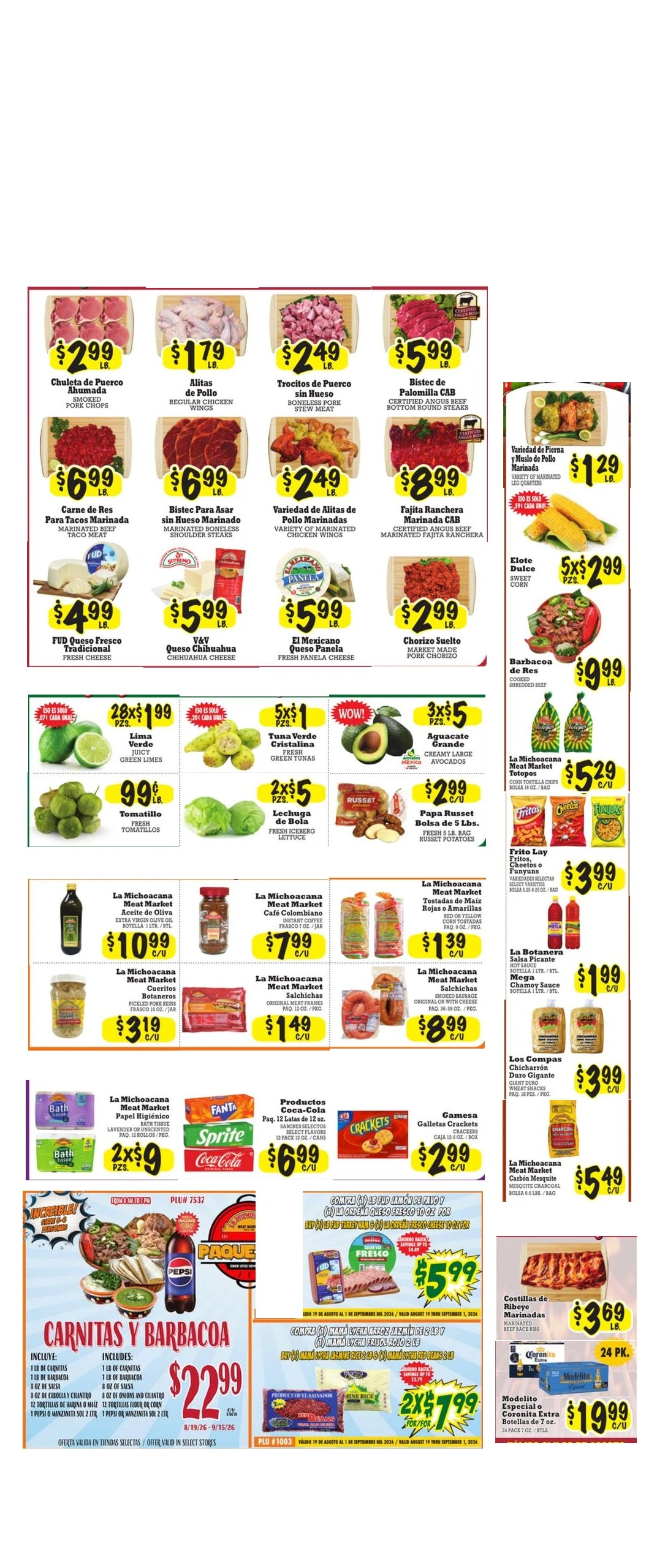 La Michoacana Meat Market weekly ad page 1