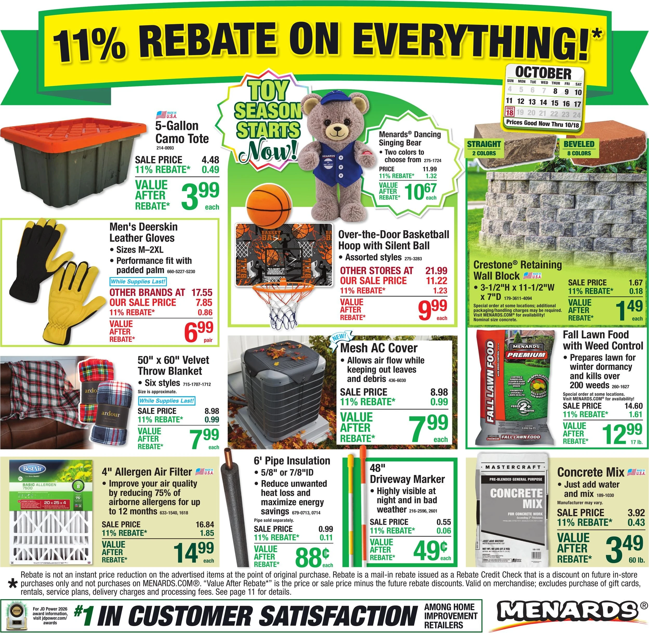Menards Page 1 of 19, weekly ad for Oct 7 - Oct 18, 2026