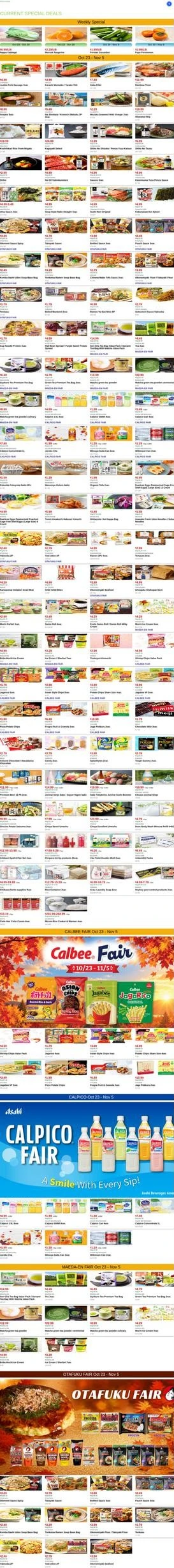 Mitsuwa Marketplace Page 1 of 1, weekly ad for Oct 23 - Oct 29, 2026
