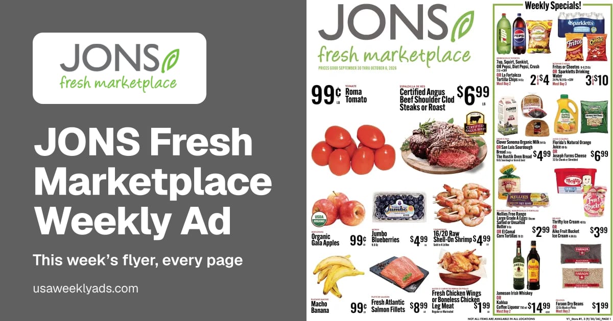 JONS Fresh Marketplace weekly ad, Oct 14 - Oct 20, 2026