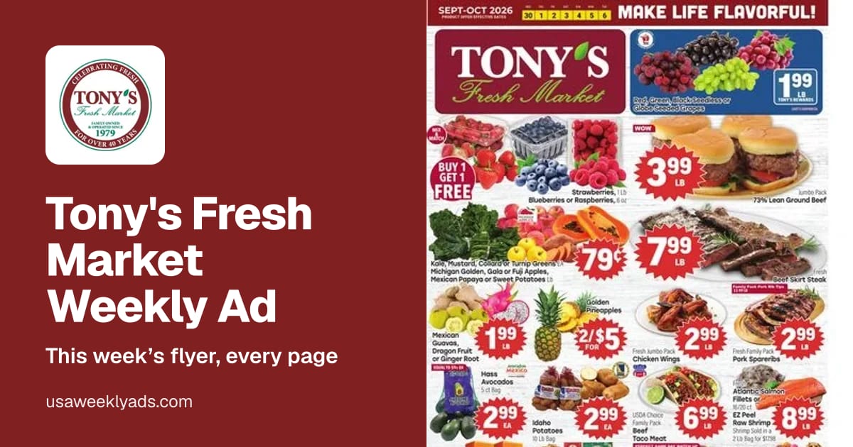 Tony's Fresh Market weekly ad, Oct 7 - Oct 13, 2026