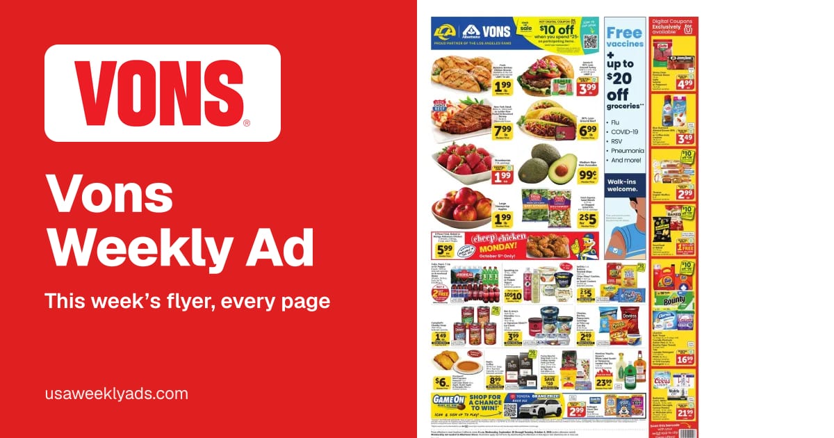 Vons weekly ad, Oct 14 - Oct 20, 2026