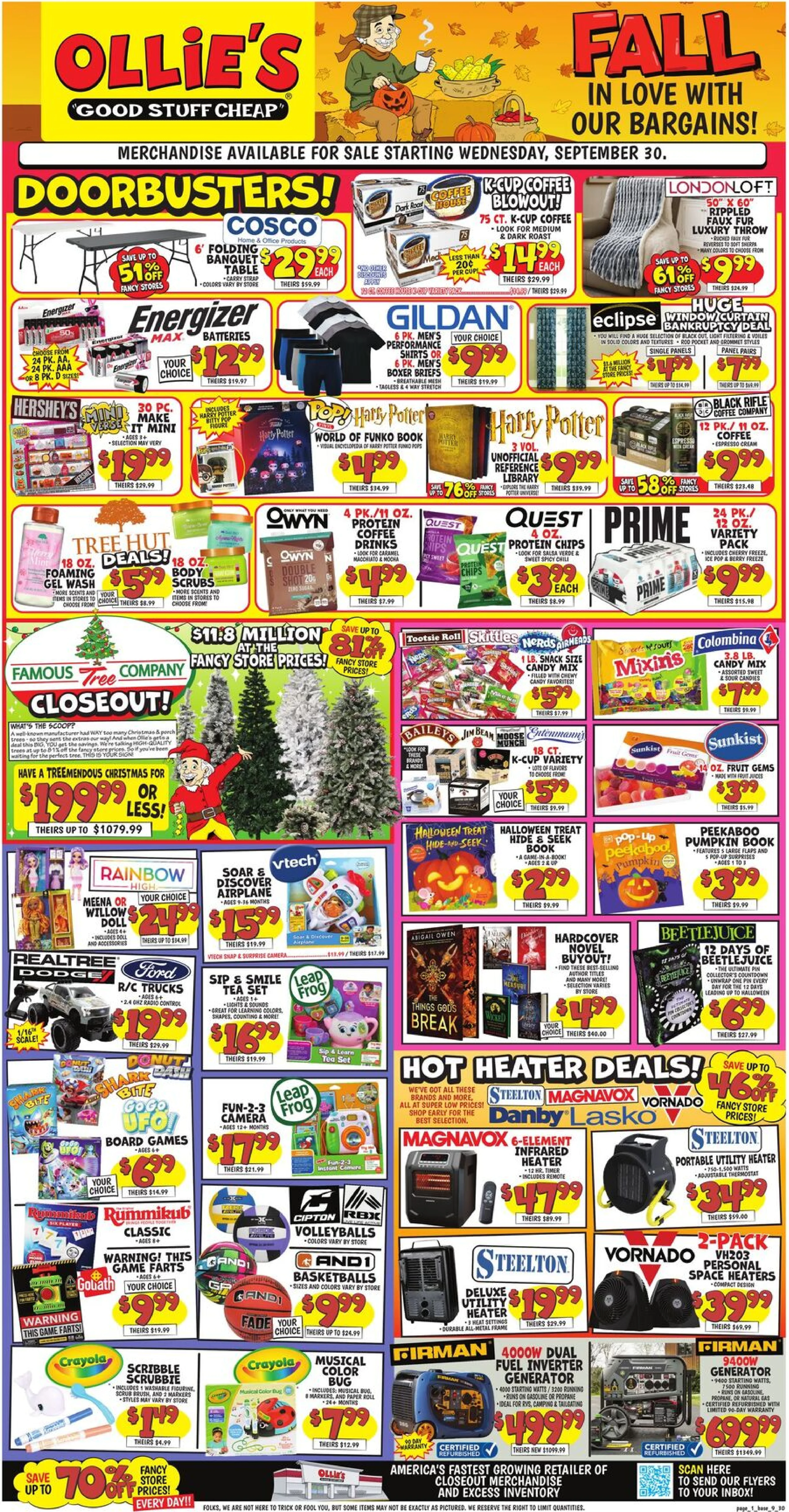 Ollie's Bargain Outlet Page 1 of 2, weekly ad for Sep 30 - Oct 7, 2026