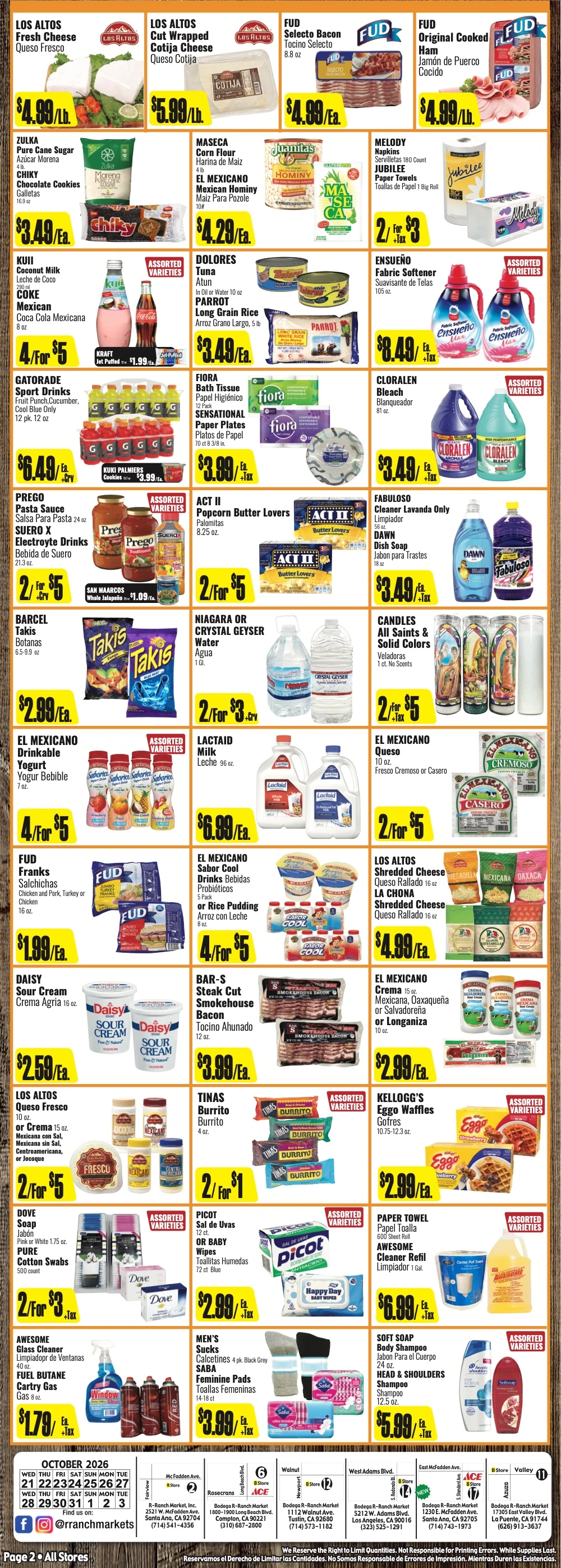 R Ranch Markets Page 2 of 4, weekly ad for Oct 28 - Nov 3, 2026