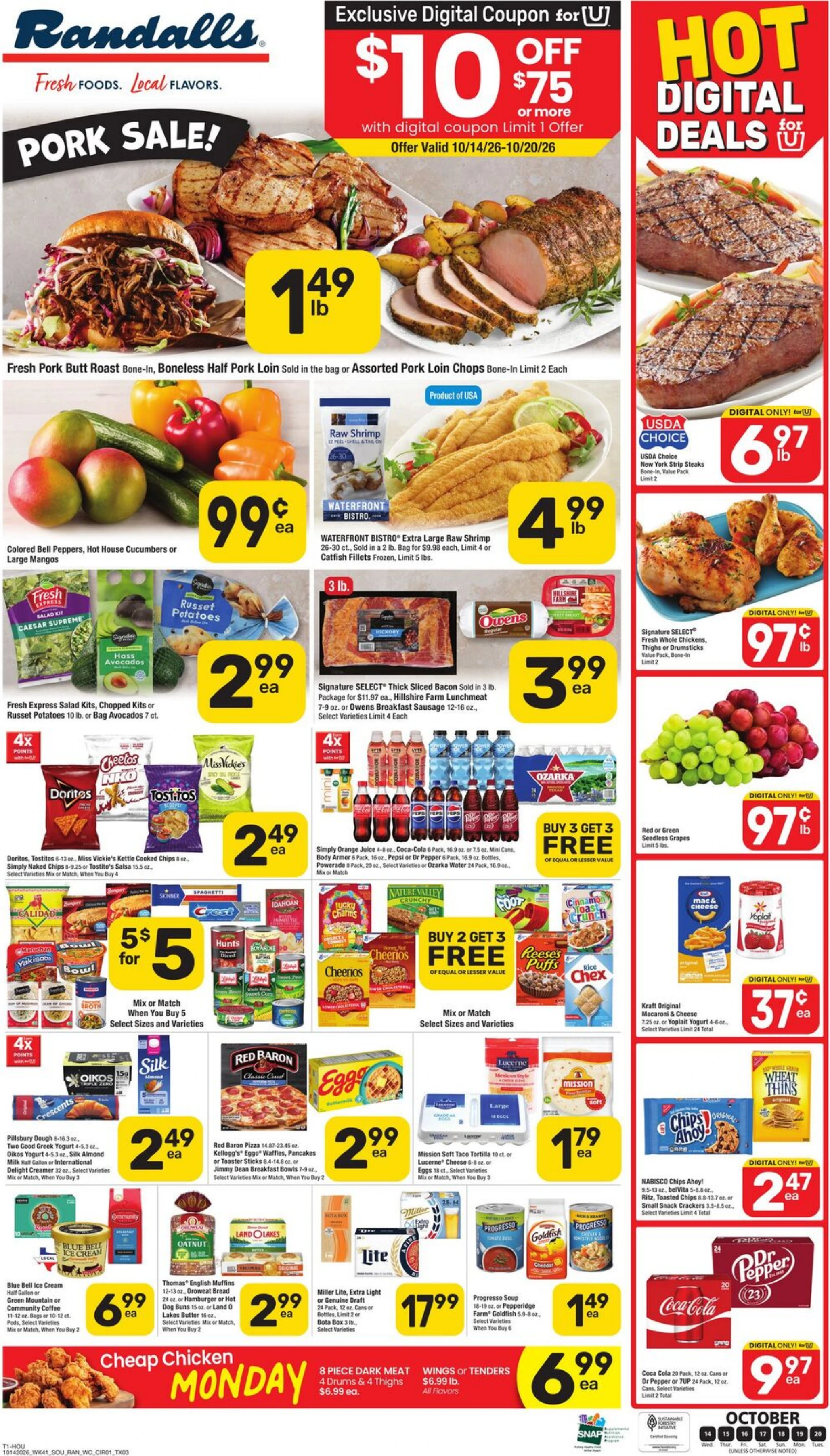 Randalls Page 1 of 5, weekly ad for Oct 14 - Oct 20, 2026