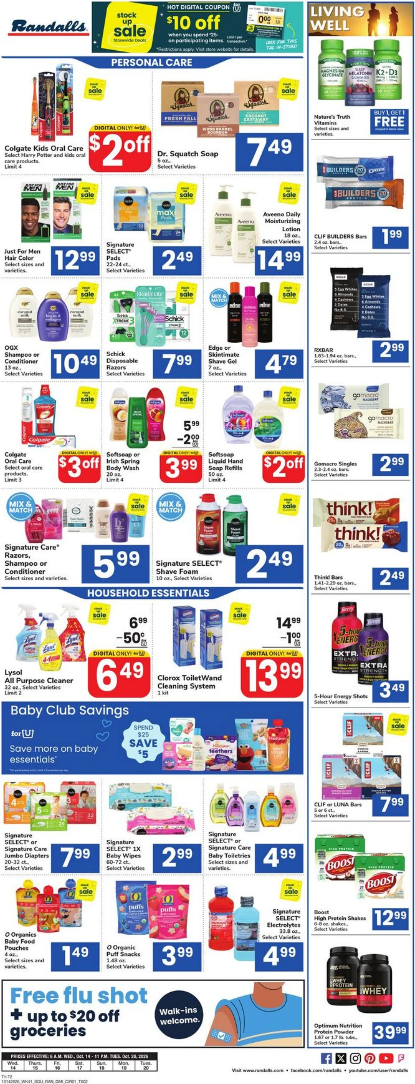 Randalls Page 4 of 5, weekly ad for Oct 14 - Oct 20, 2026