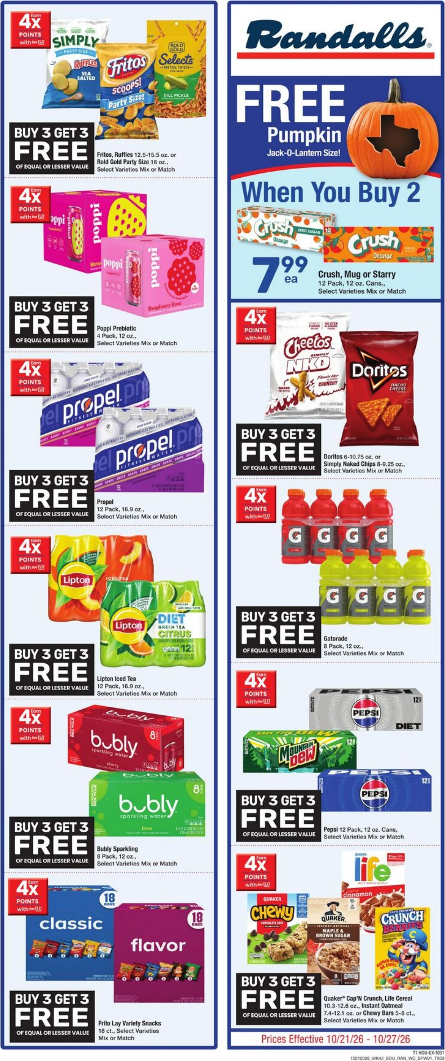 Randalls Page 1 of 5, weekly ad for Oct 21 - Oct 27, 2026