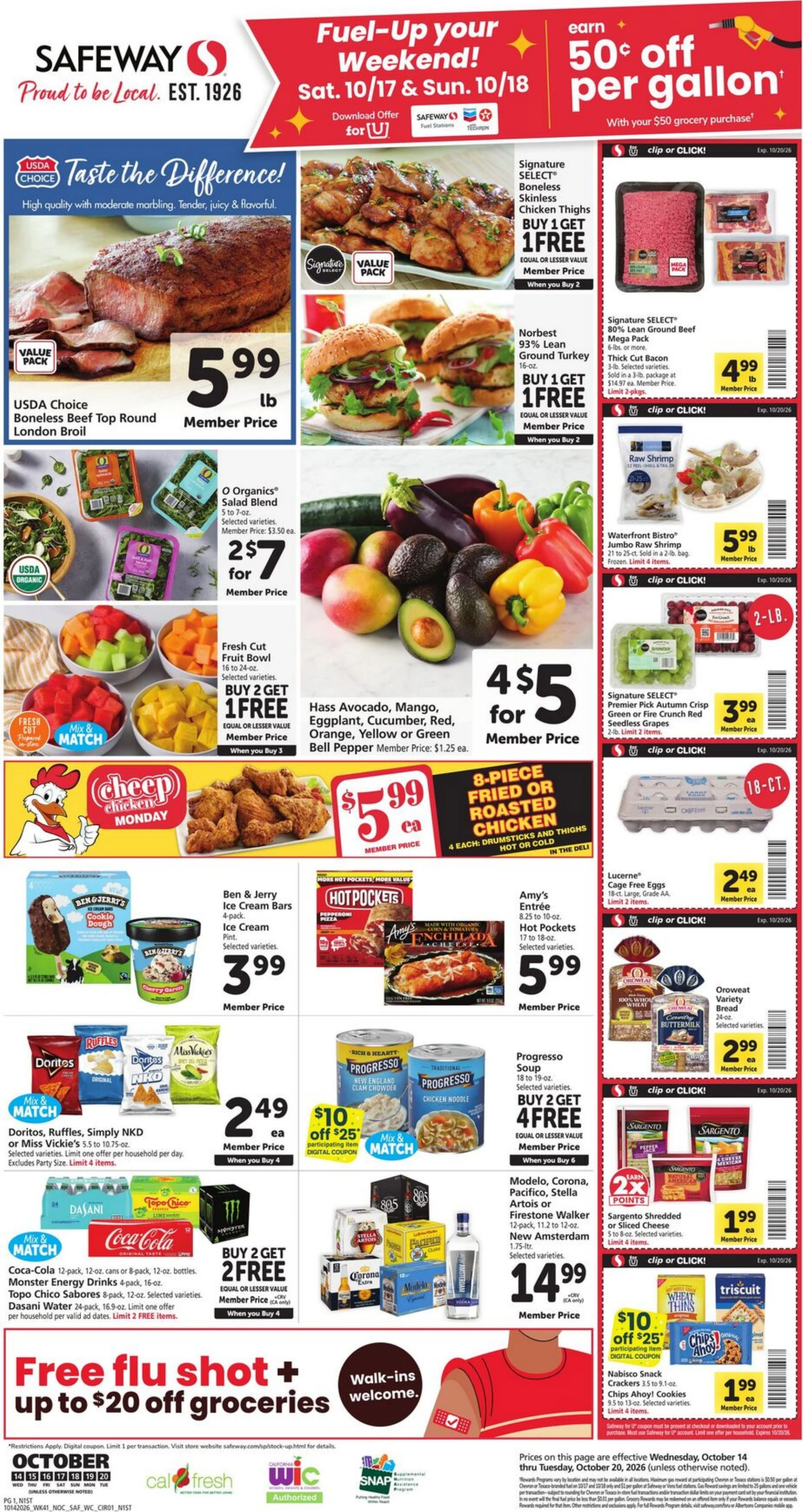 Safeway Page 1 of 9, weekly ad for Oct 14 - Oct 20, 2026