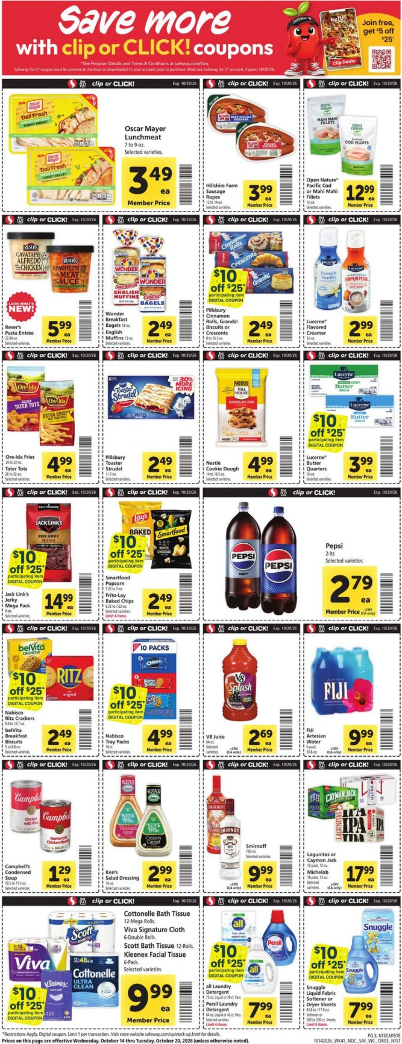Safeway Page 3 of 9, weekly ad for Oct 14 - Oct 20, 2026