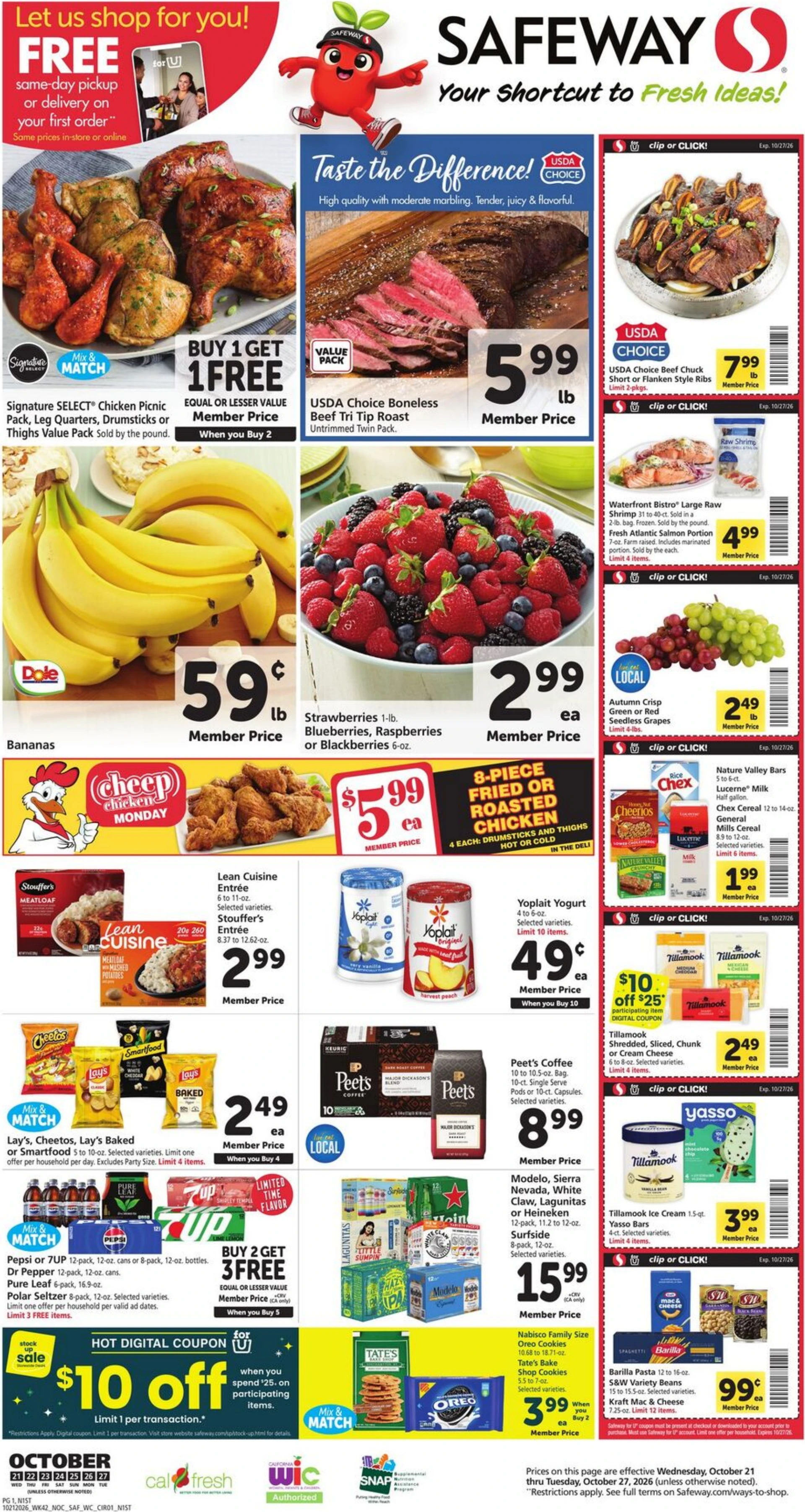 Safeway Page 1 of 9, weekly ad for Oct 21 - Oct 27, 2026