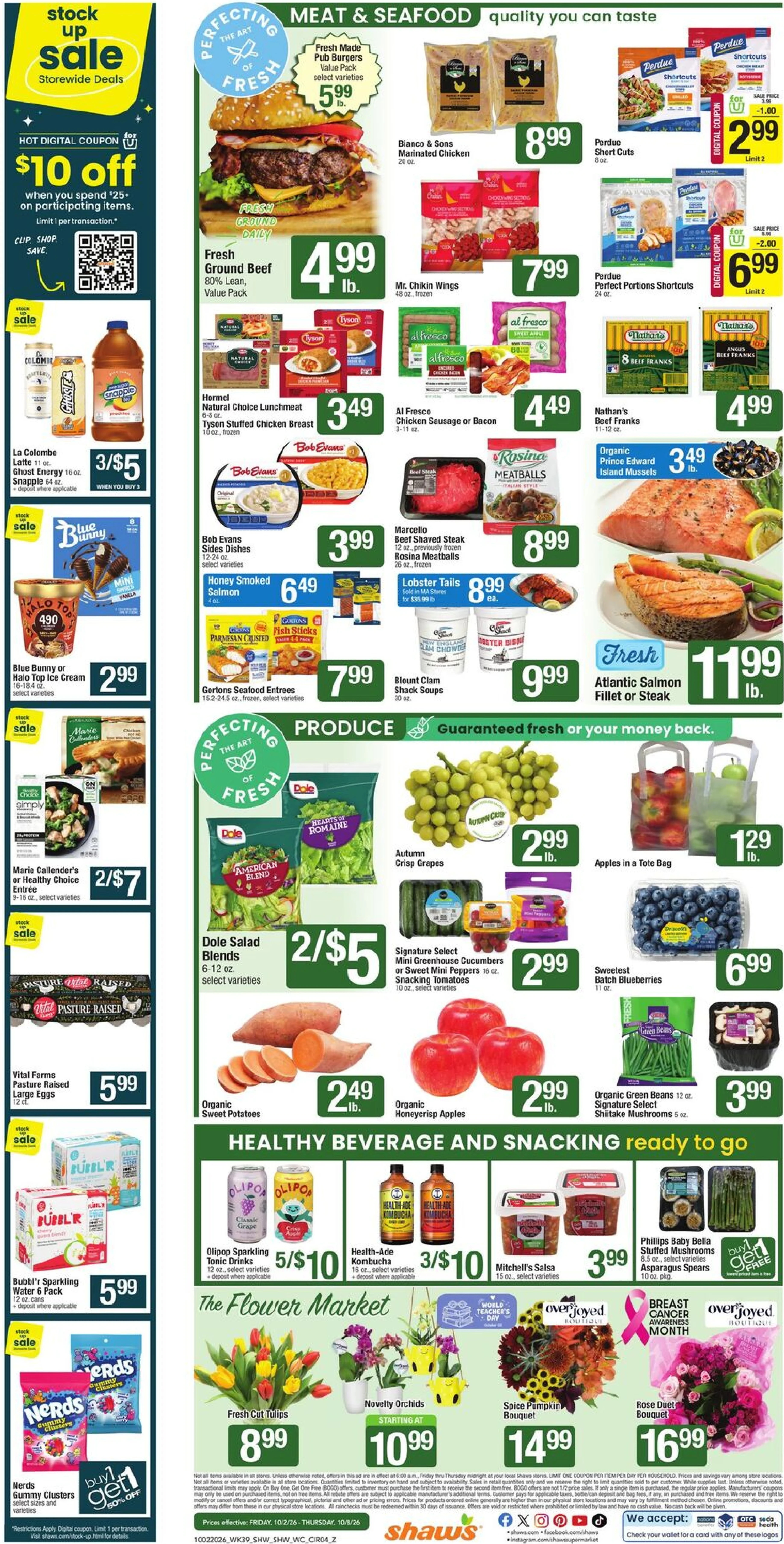Shaw's Page 4 of 8, weekly ad for Oct 2 - Oct 8, 2026