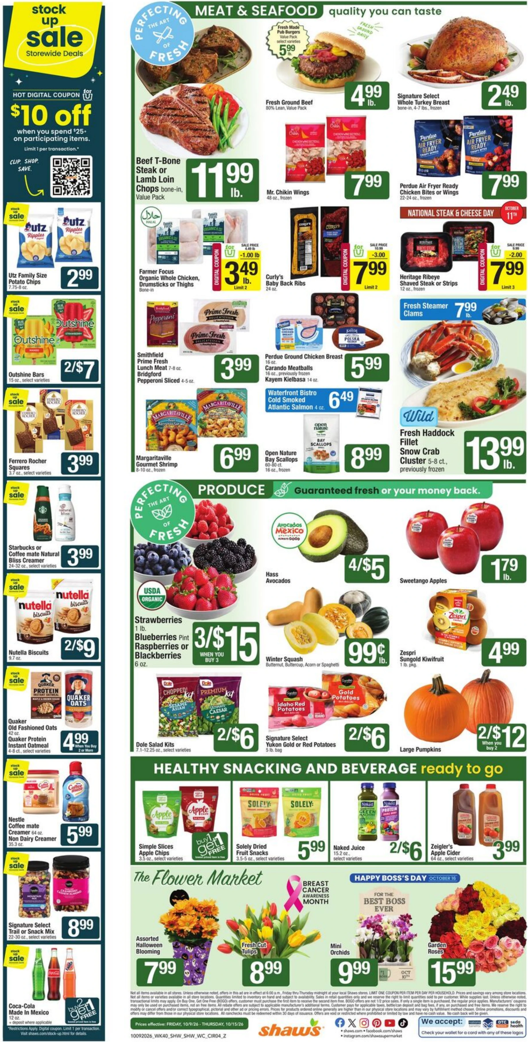 Shaw's Page 4 of 8, weekly ad for Oct 9 - Oct 15, 2026