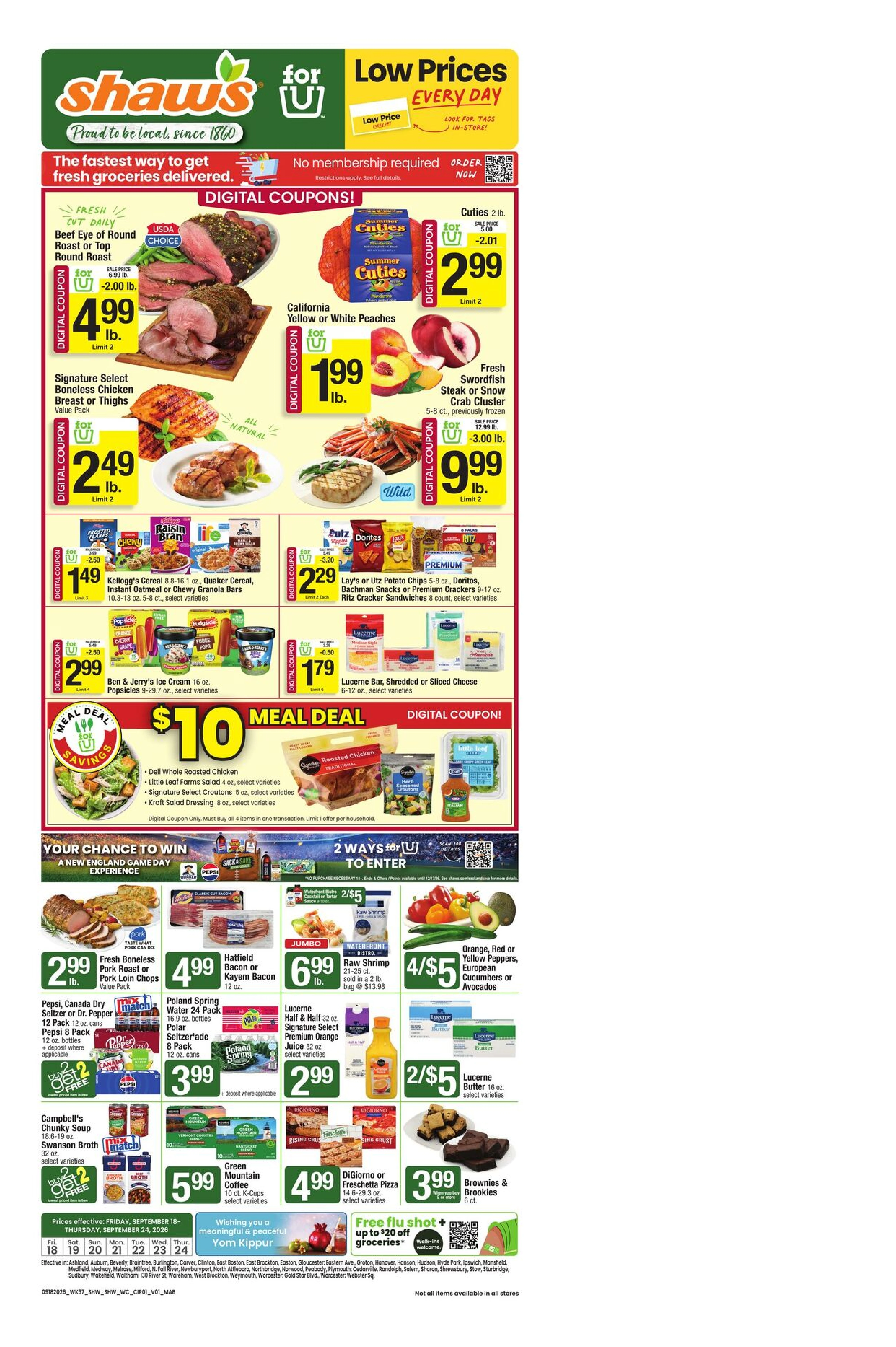 Shaw's Page 1 of 9, weekly ad for Sep 18 - Sep 24, 2026