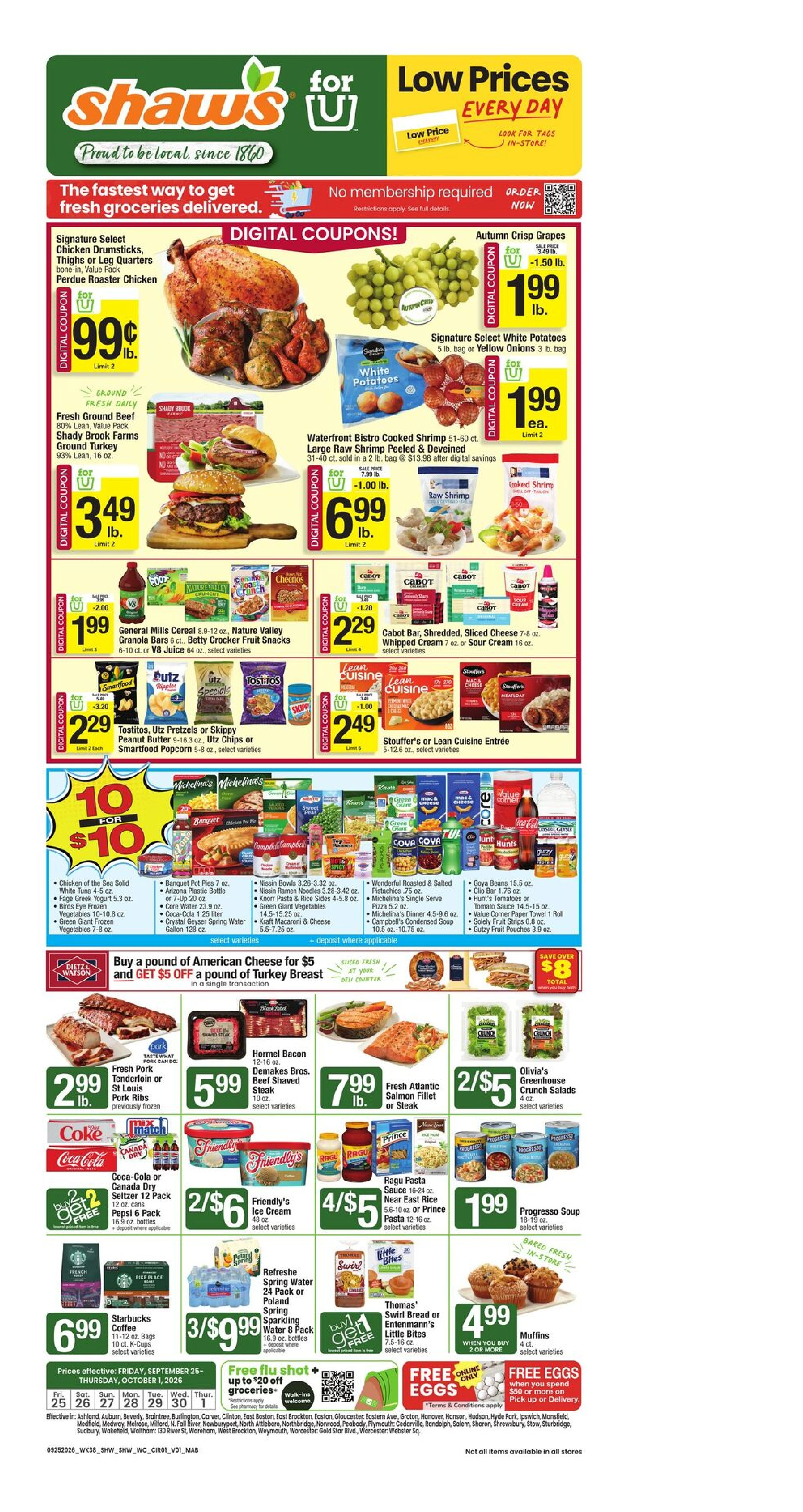 Shaws weekly ad flyer, Sep25 – Oct01, 2026