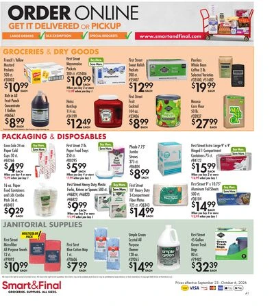 Smart & Final Page 1 of 2, weekly ad for Sep 23 - Oct 6, 2026